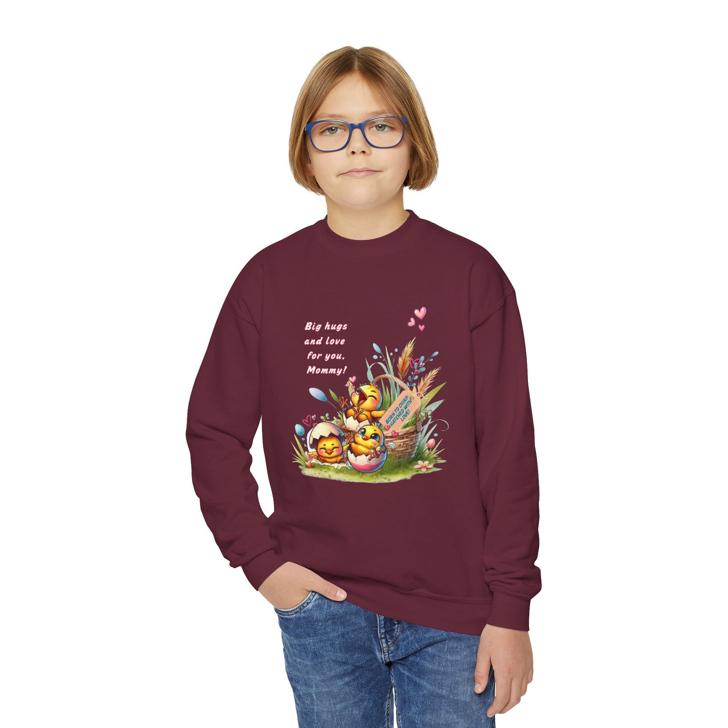 Funny Emotional Messages Youth Crewneck Sweatshirt - Perfect Gift for Mother's Day