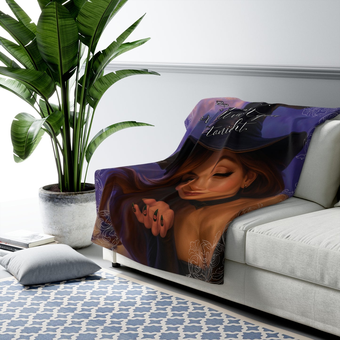 Sherpa Fleece Blanket - Funny Halloween Witch Message Design