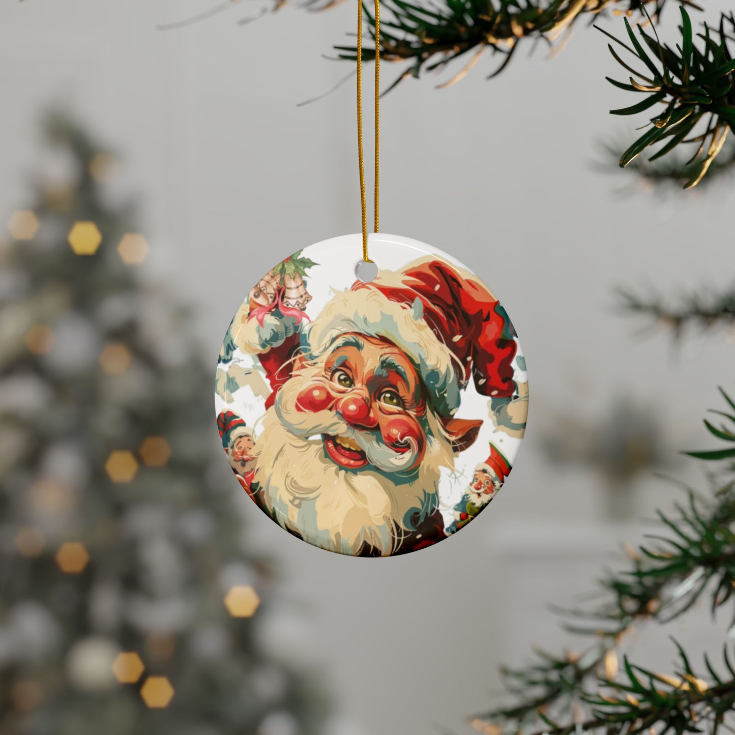 Ornaments Santa's Figure Ceramic Ornaments
