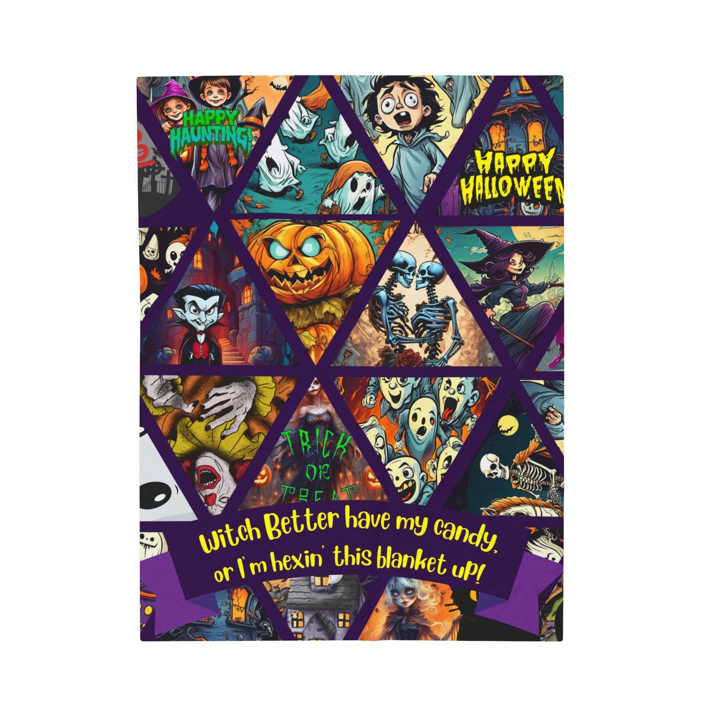 Witch, better have my candy or I’m hexin’ this blanket up! - Velveteen Plush Blanket
