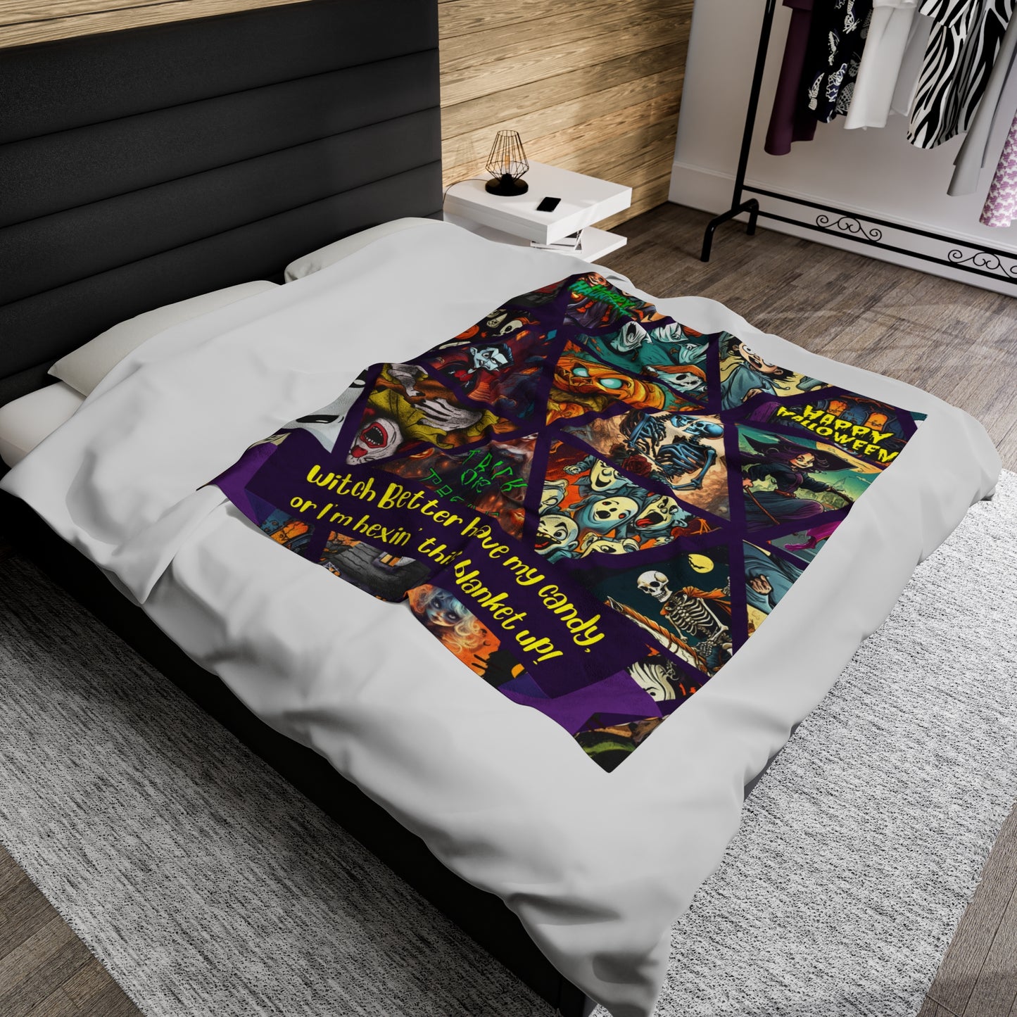 Witch, better have my candy or I’m hexin’ this blanket up! - Velveteen Plush Blanket