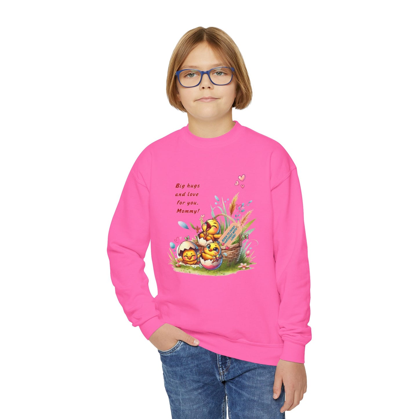 Funny Emotional Messages Youth Crewneck Sweatshirt - Perfect Gift for Mother's Day