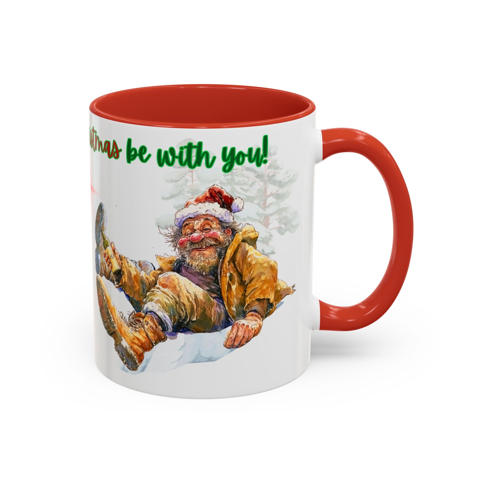 Accent Mug with Stylish Design - 11oz/15oz Coffee and Tea Cup, Christmas Humor Cup, Funny Christmas Gift, - lets give it a whirl
