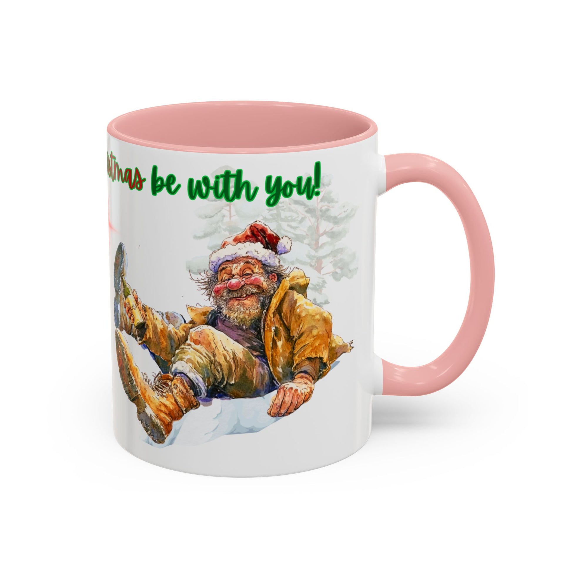 Accent Mug with Stylish Design - 11oz/15oz Coffee and Tea Cup, Christmas Humor Cup, Funny Christmas Gift, - lets give it a whirl