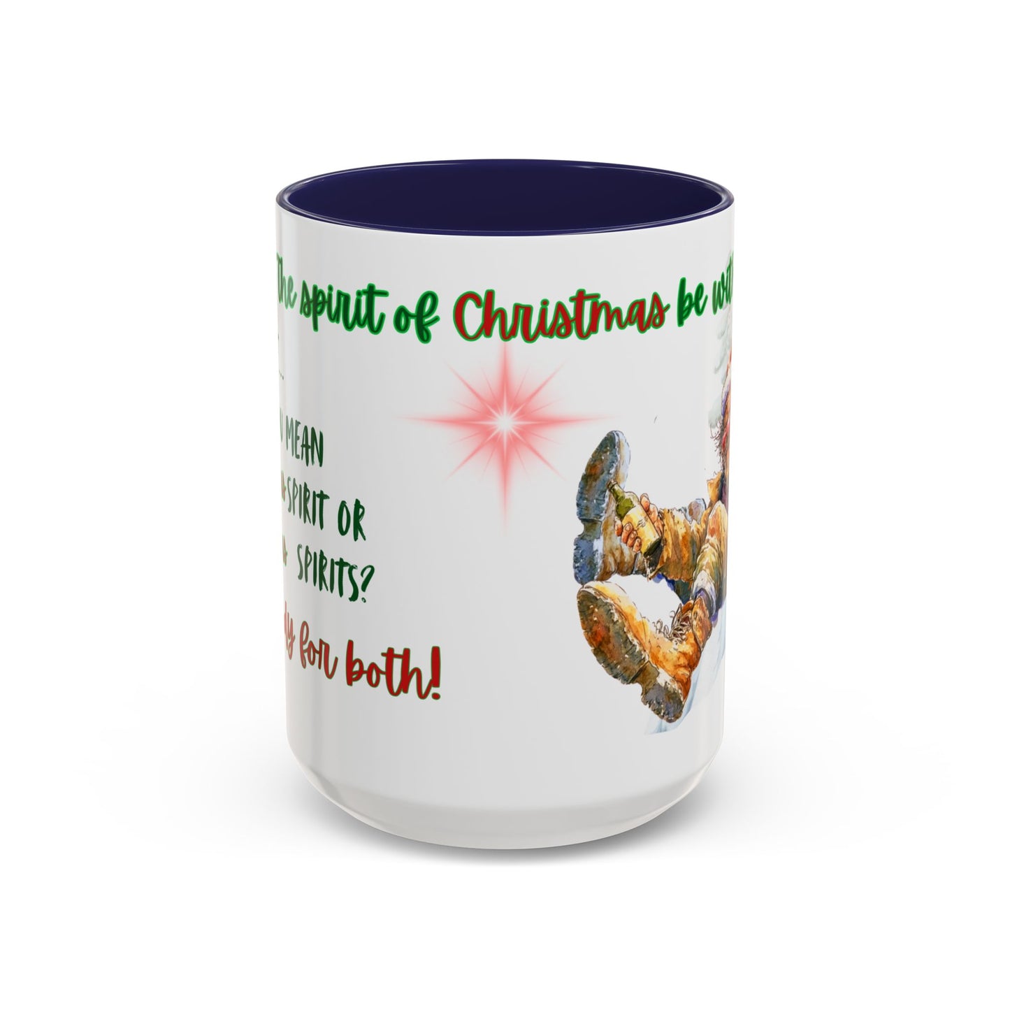 Accent Mug with Stylish Design - 11oz/15oz Coffee and Tea Cup, Christmas Humor Cup, Funny Christmas Gift, - lets give it a whirl