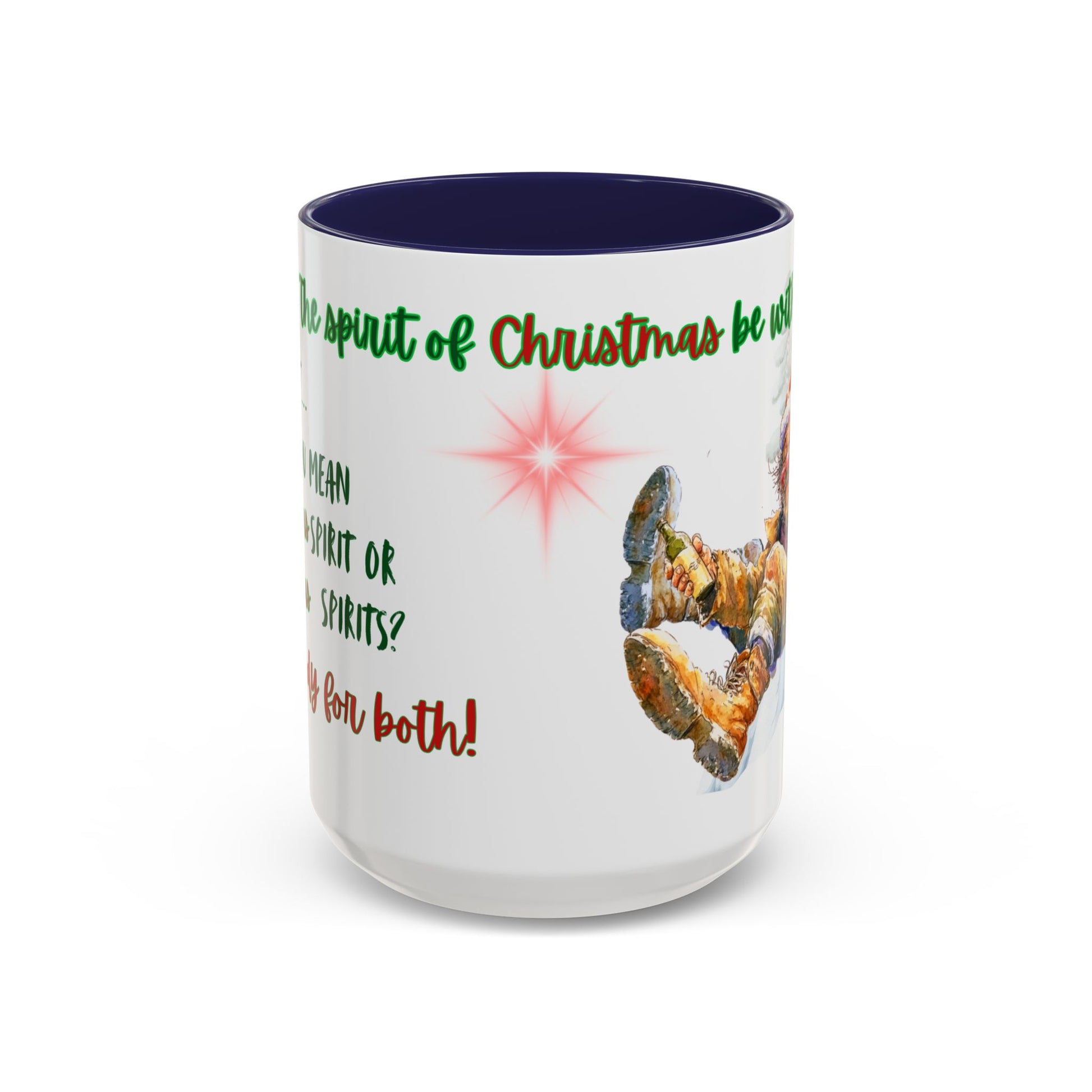 Accent Mug with Stylish Design - 11oz/15oz Coffee and Tea Cup, Christmas Humor Cup, Funny Christmas Gift, - lets give it a whirl