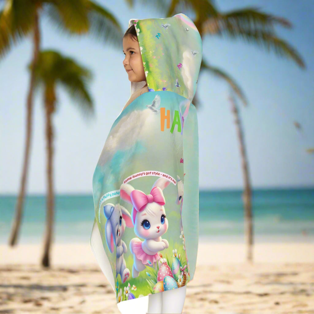 Easter bunny hooded towel