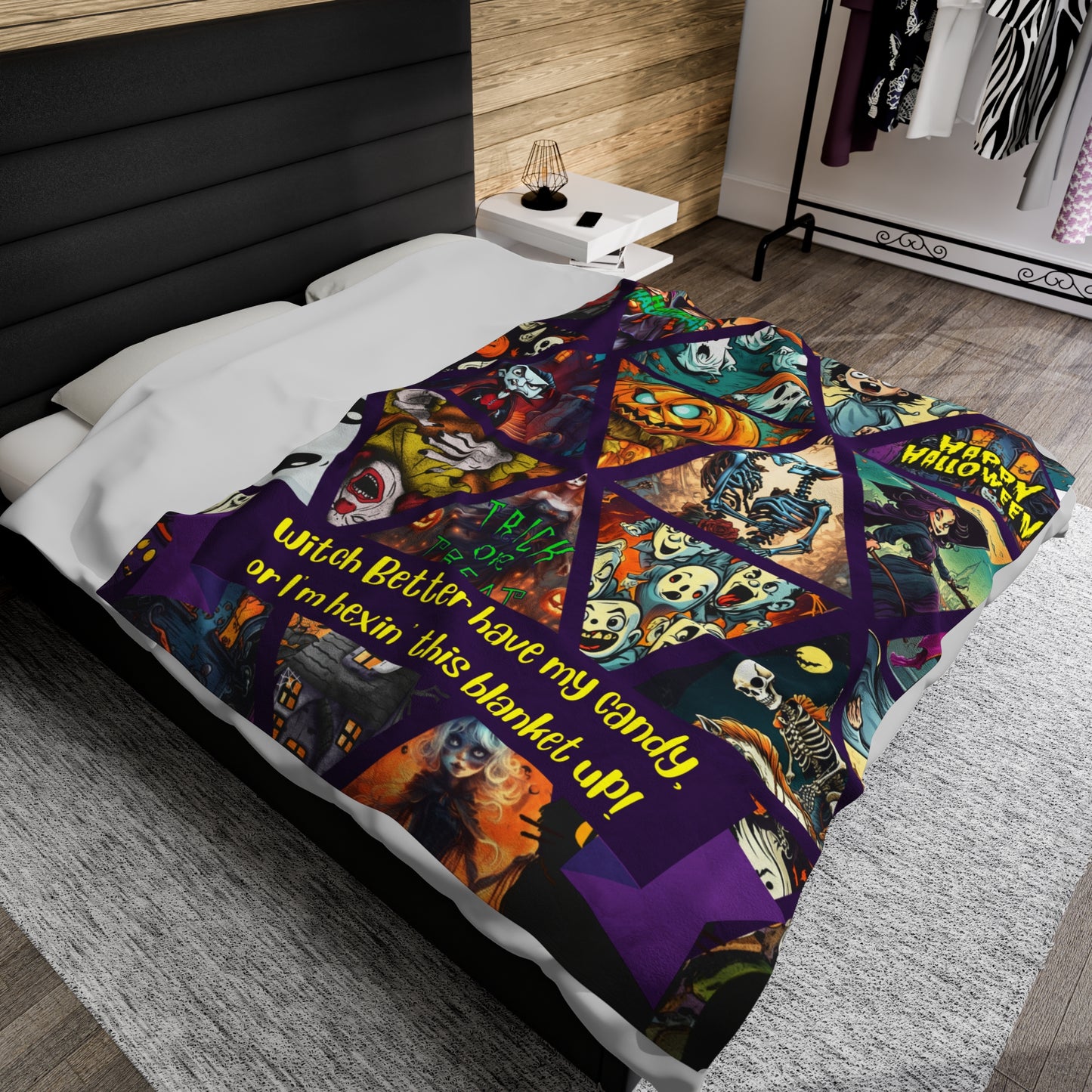 Witch, better have my candy or I’m hexin’ this blanket up! - Velveteen Plush Blanket