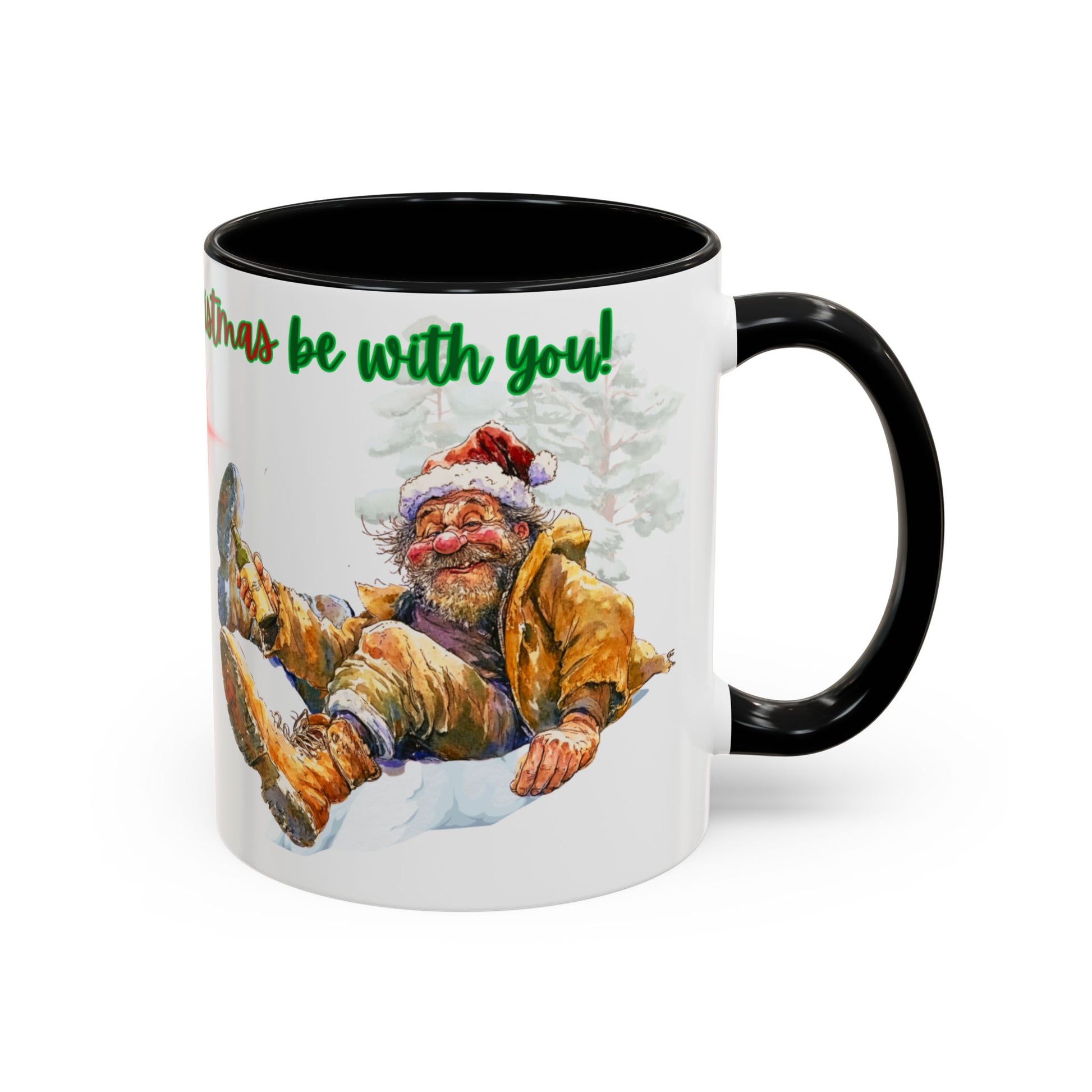 Accent Mug with Stylish Design - 11oz/15oz Coffee and Tea Cup, Christmas Humor Cup, Funny Christmas Gift, - lets give it a whirl