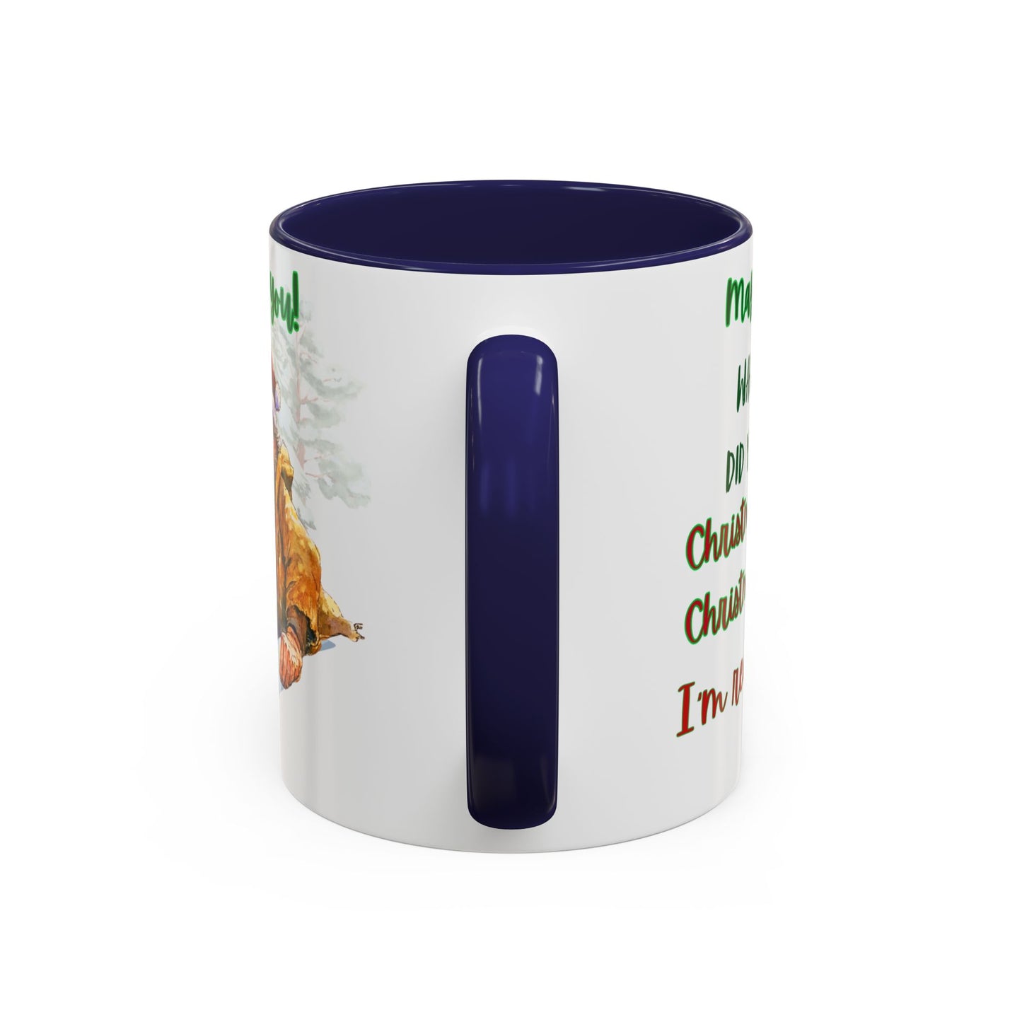 Accent Mug with Stylish Design - 11oz/15oz Coffee and Tea Cup, Christmas Humor Cup, Funny Christmas Gift, - lets give it a whirl