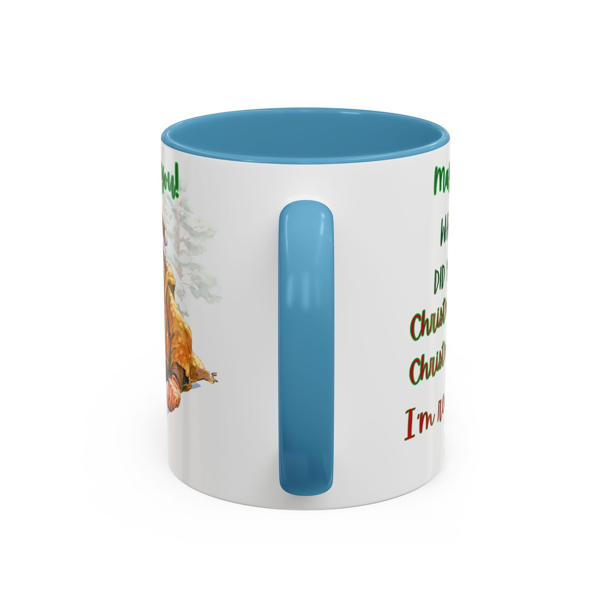 Accent Mug with Stylish Design - 11oz/15oz Coffee and Tea Cup, Christmas Humor Cup, Funny Christmas Gift, - lets give it a whirl