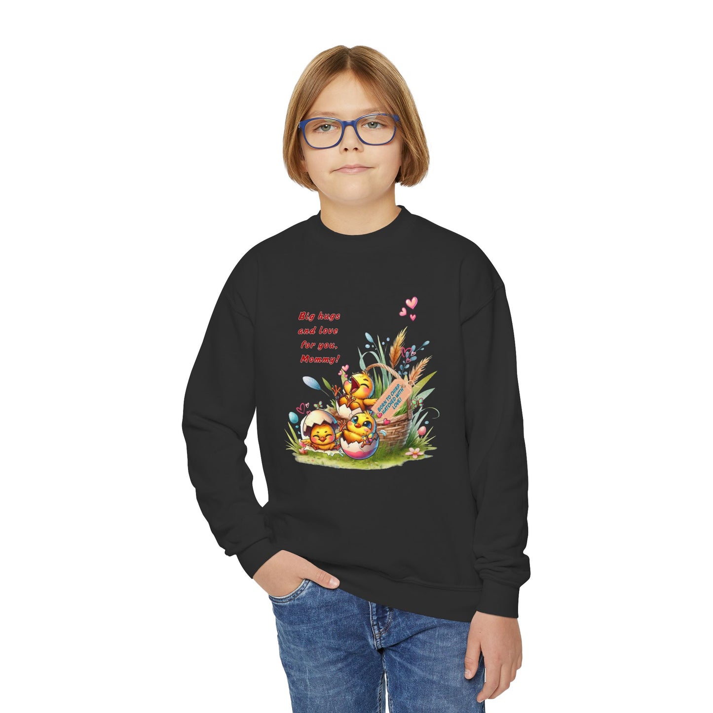 Funny Emotional Messages Youth Crewneck Sweatshirt - Perfect Gift for Mother's Day