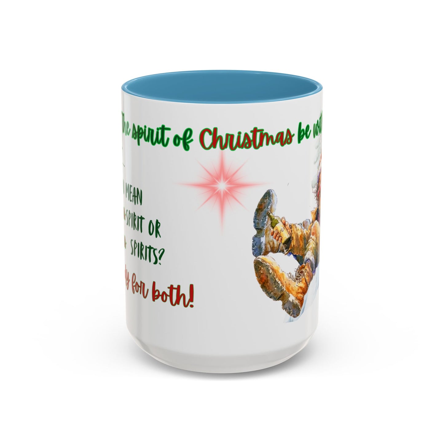 Accent Mug with Stylish Design - 11oz/15oz Coffee and Tea Cup, Christmas Humor Cup, Funny Christmas Gift, - lets give it a whirl