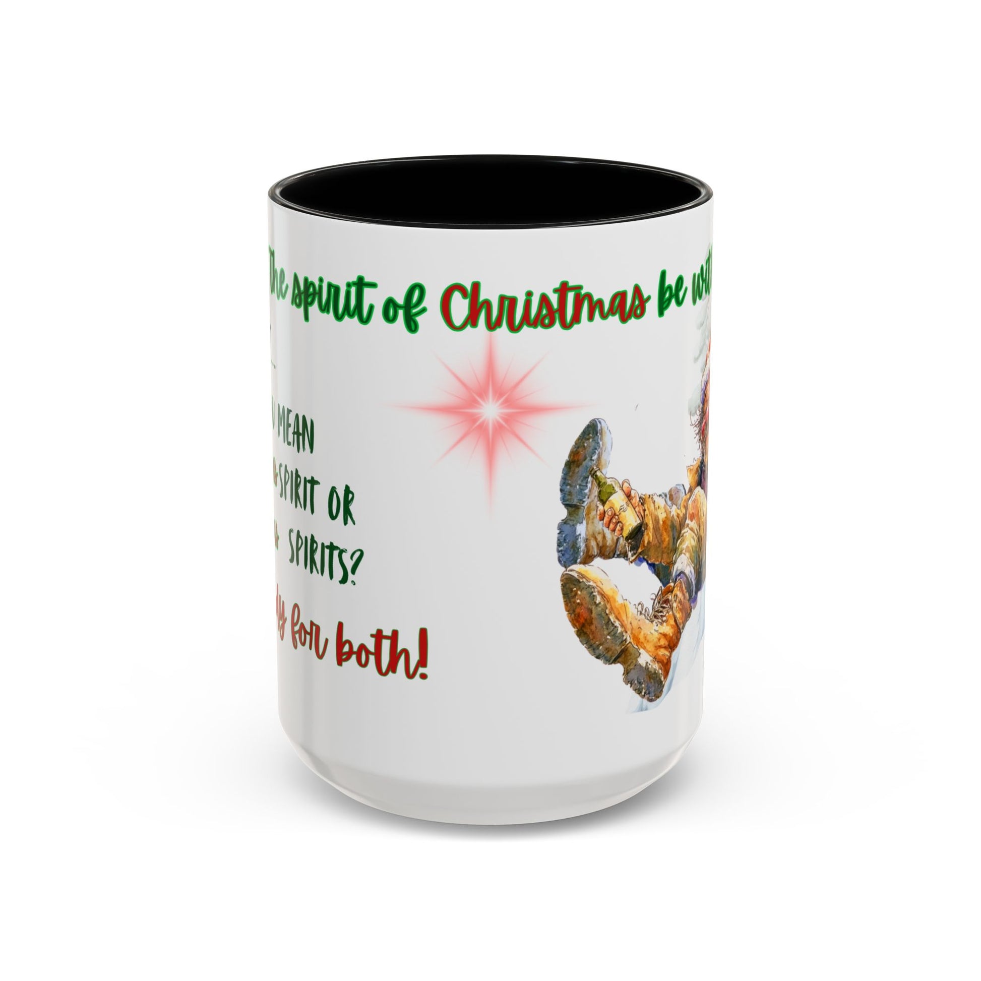 Accent Mug with Stylish Design - 11oz/15oz Coffee and Tea Cup, Christmas Humor Cup, Funny Christmas Gift, - lets give it a whirl