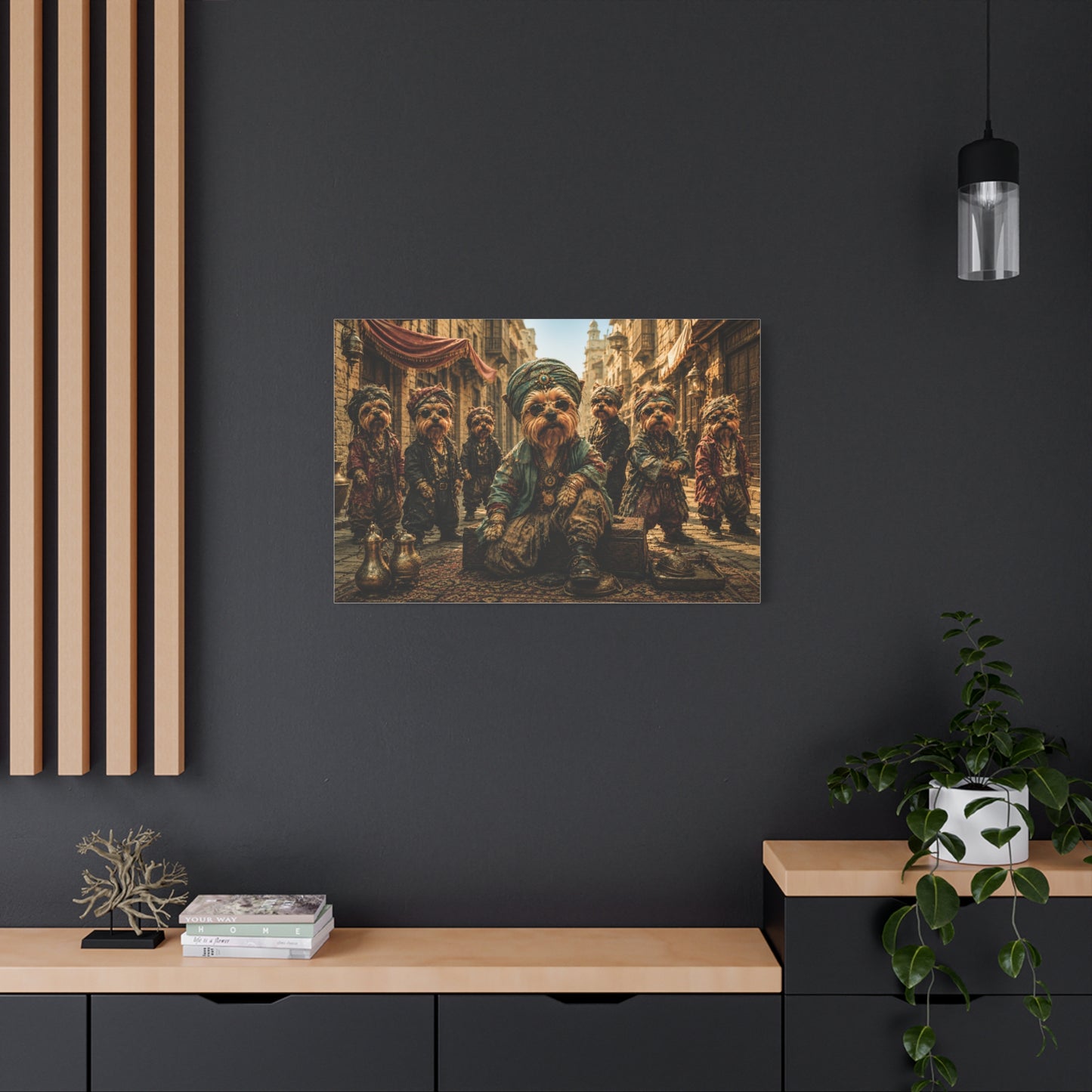 Dogs Life Ottoman Street Kings l Yorkie Canvas Wall Art Luxury Dog Decor