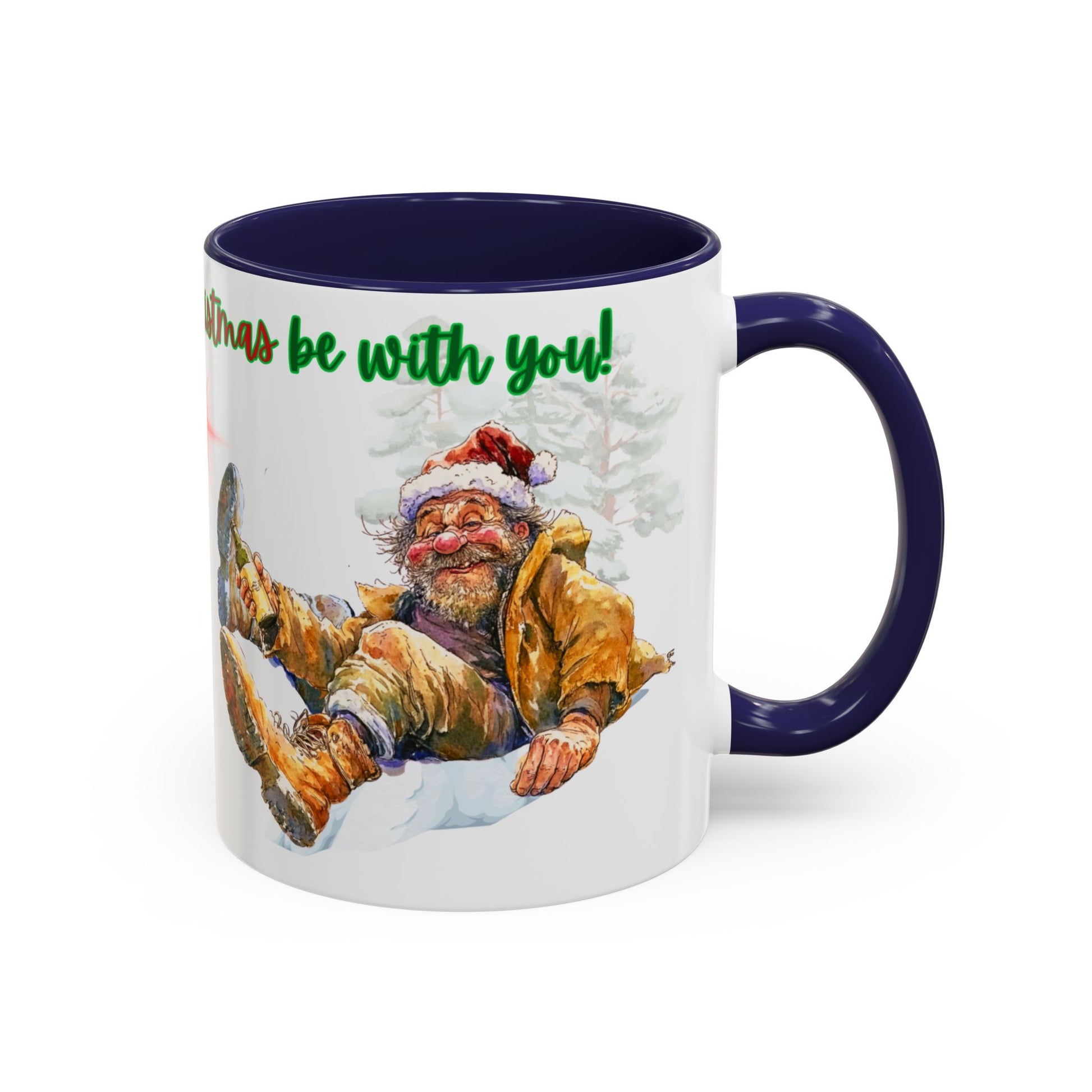 Accent Mug with Stylish Design - 11oz/15oz Coffee and Tea Cup, Christmas Humor Cup, Funny Christmas Gift, - lets give it a whirl