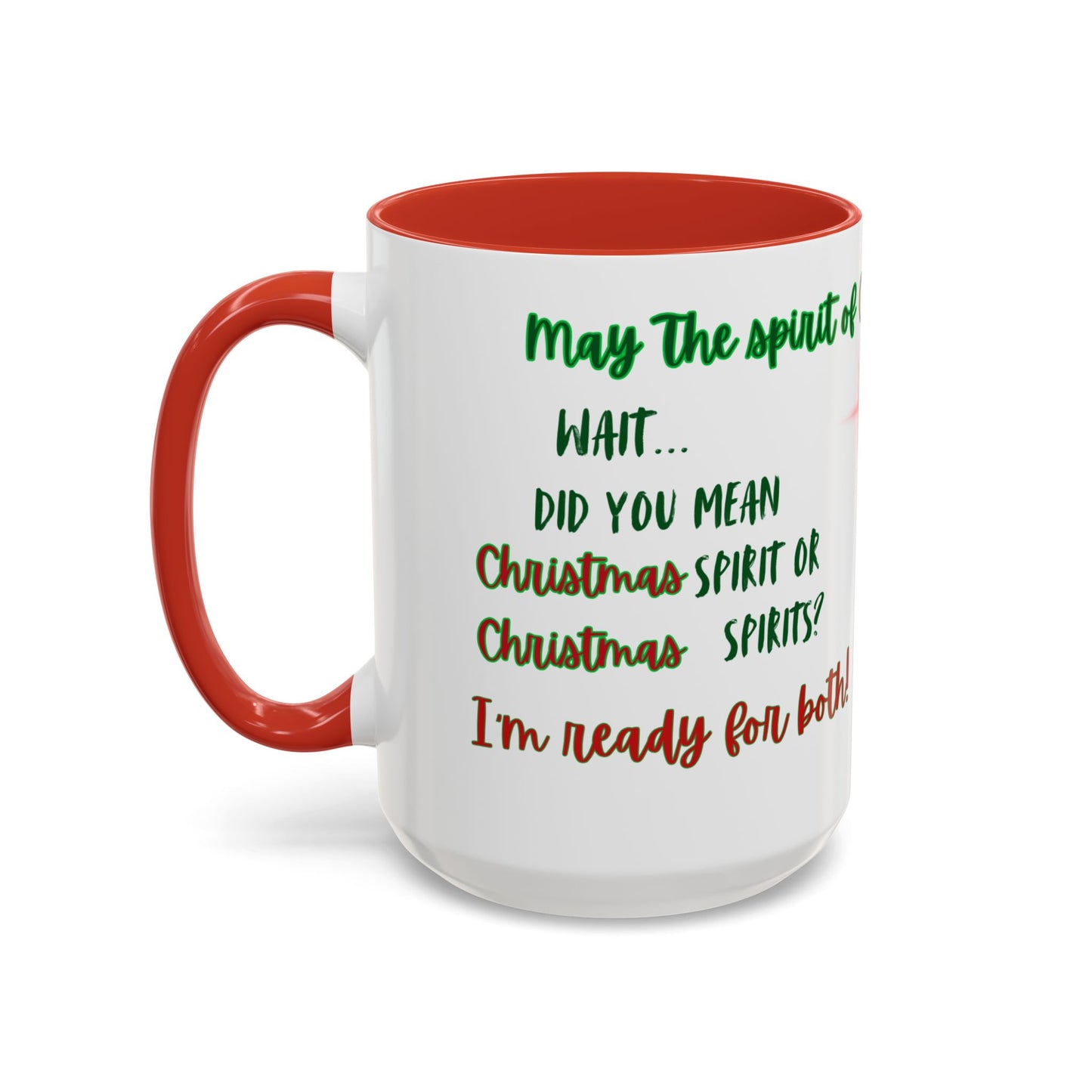Accent Mug with Stylish Design - 11oz/15oz Coffee and Tea Cup, Christmas Humor Cup, Funny Christmas Gift, - lets give it a whirl