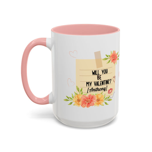 Coffee Mug - Will you be my Valentine Invitation for spending time together - lets give it a whirl