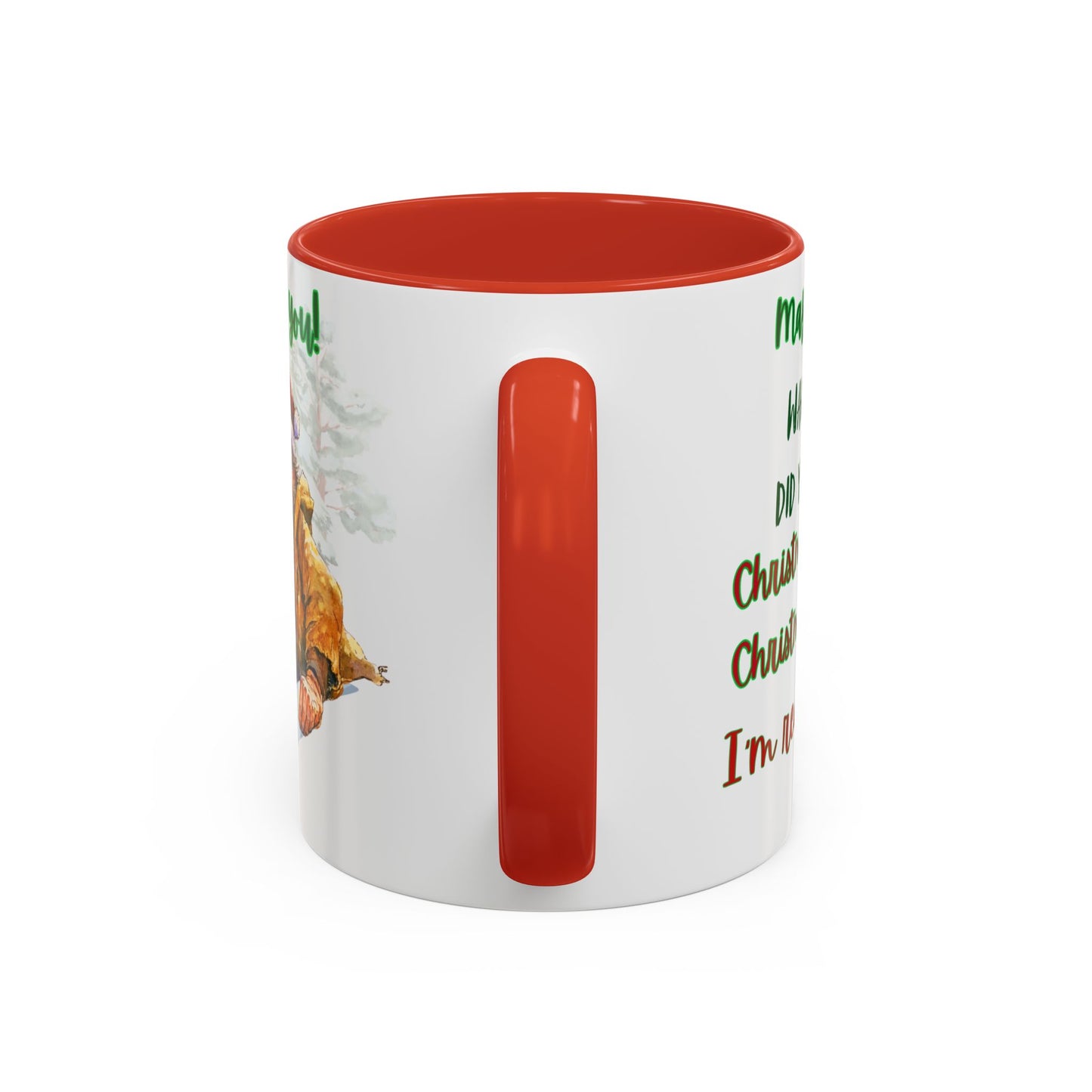 Accent Mug with Stylish Design - 11oz/15oz Coffee and Tea Cup, Christmas Humor Cup, Funny Christmas Gift, - lets give it a whirl