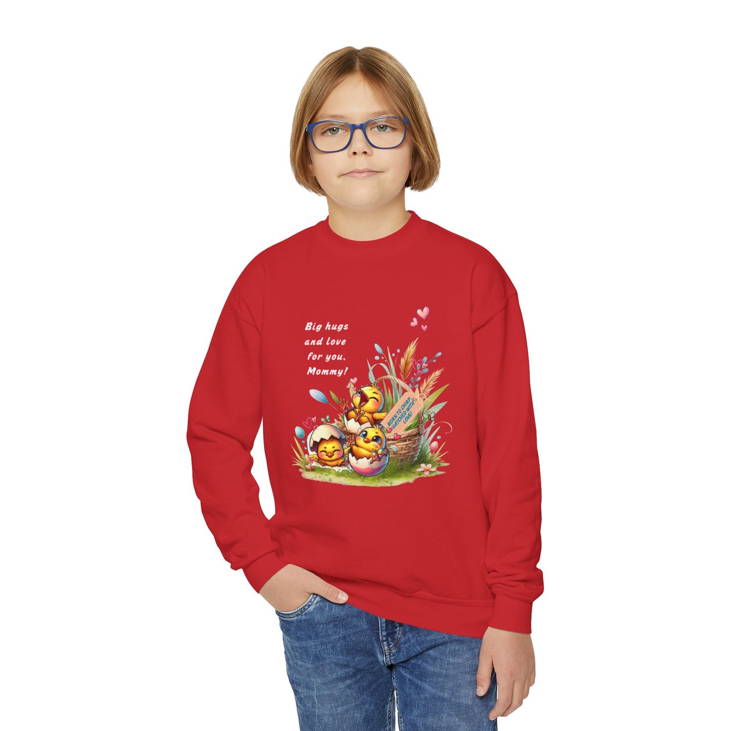 Funny Emotional Messages Youth Crewneck Sweatshirt - Perfect Gift for Mother's Day