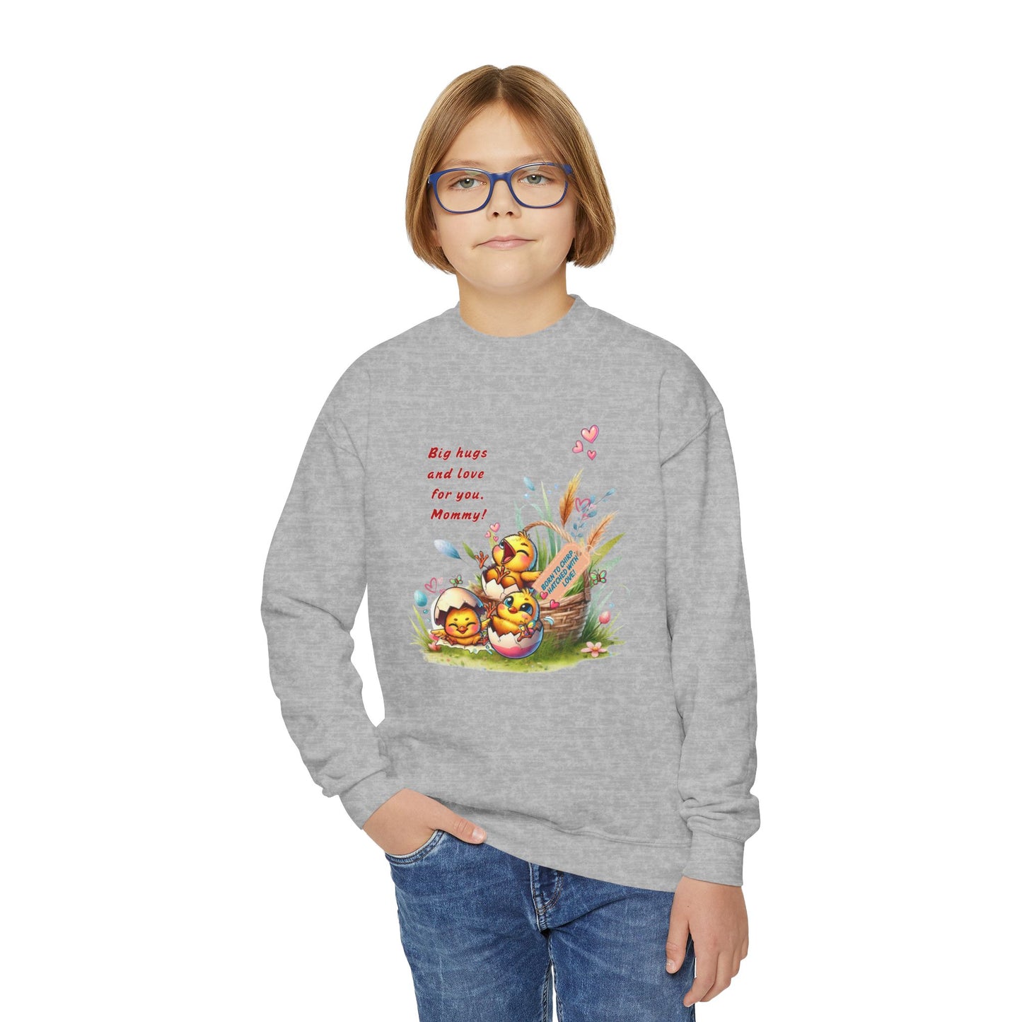 Funny Emotional Messages Youth Crewneck Sweatshirt - Perfect Gift for Mother's Day