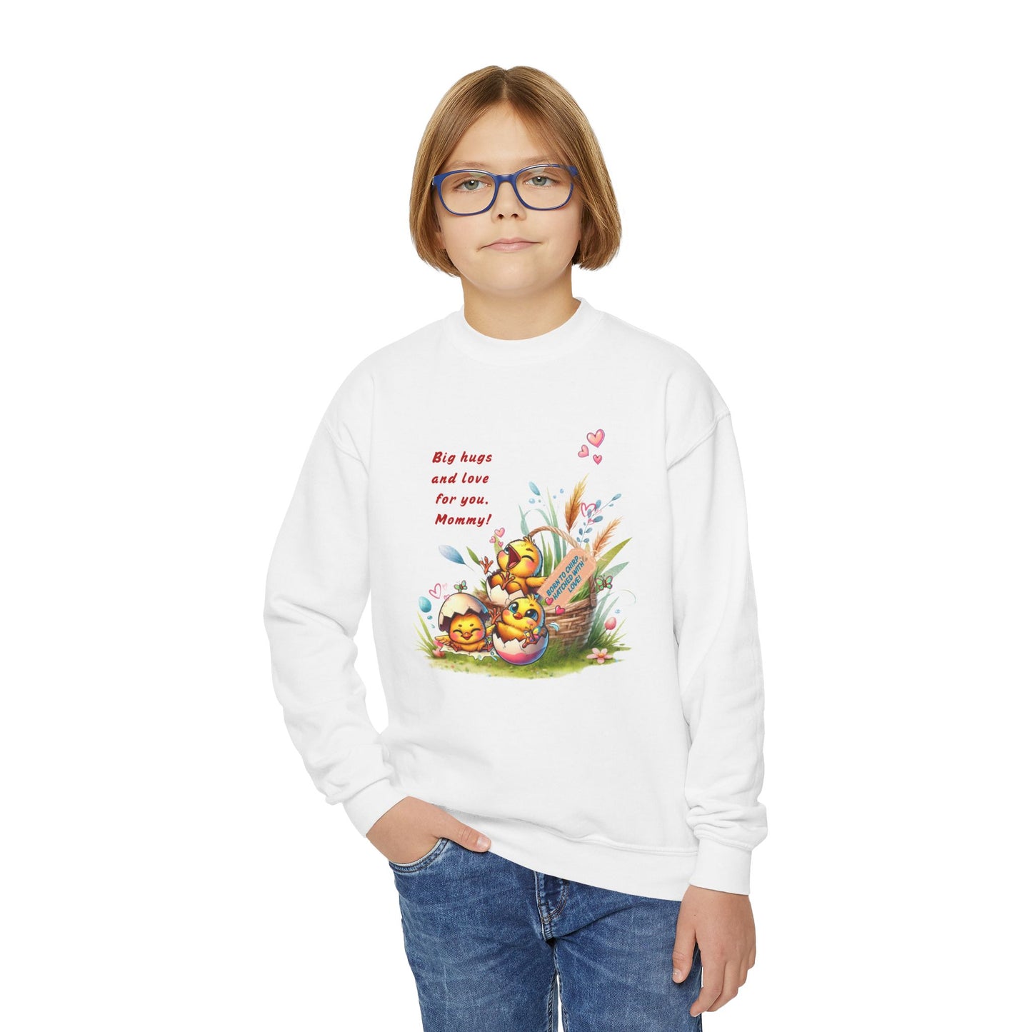 Funny Emotional Messages Youth Crewneck Sweatshirt - Perfect Gift for Mother's Day