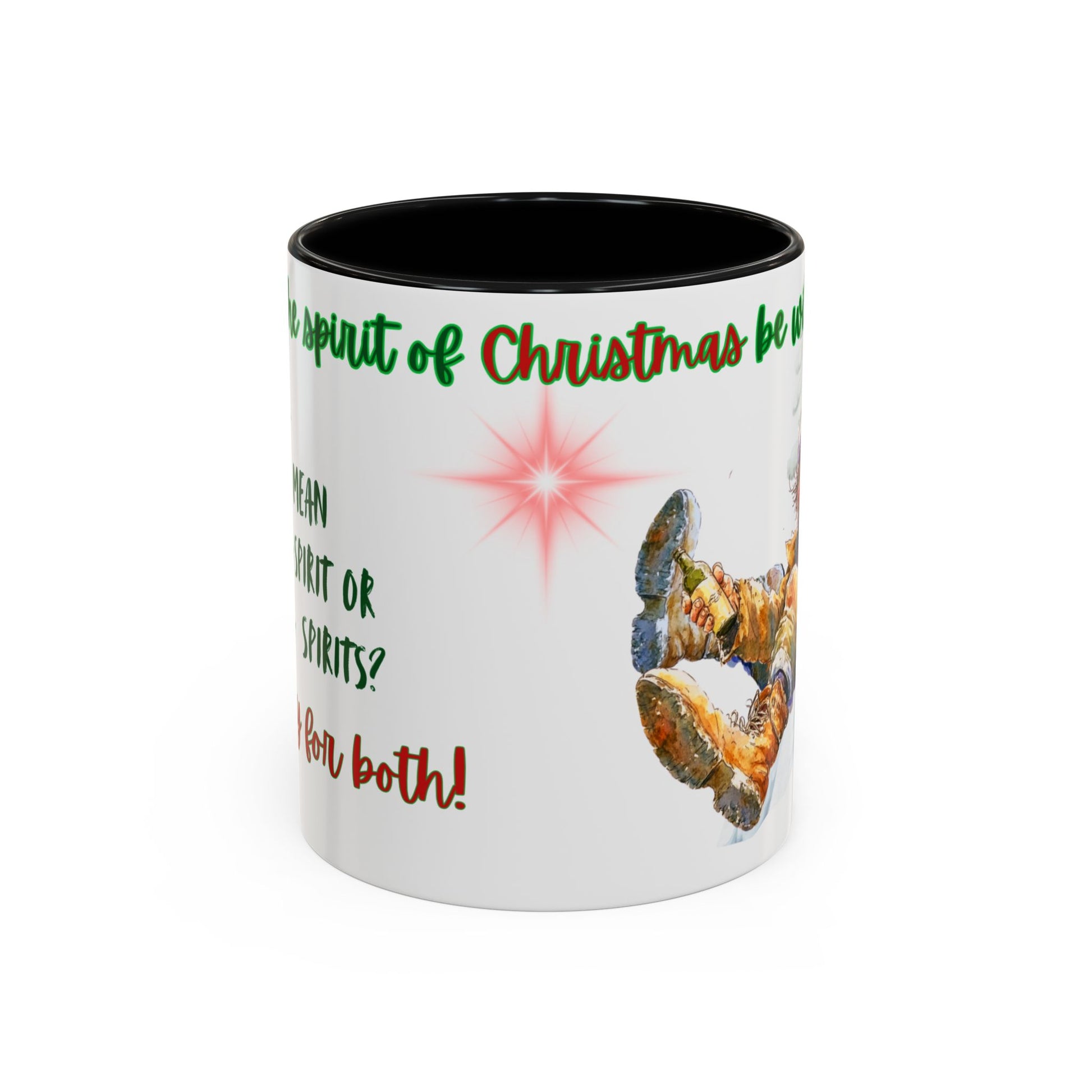 Accent Mug with Stylish Design - 11oz/15oz Coffee and Tea Cup, Christmas Humor Cup, Funny Christmas Gift, - lets give it a whirl