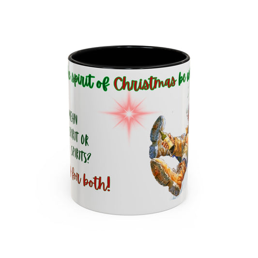 Accent Mug with Stylish Design - 11oz/15oz Coffee and Tea Cup, Christmas Humor Cup, Funny Christmas Gift, - lets give it a whirl
