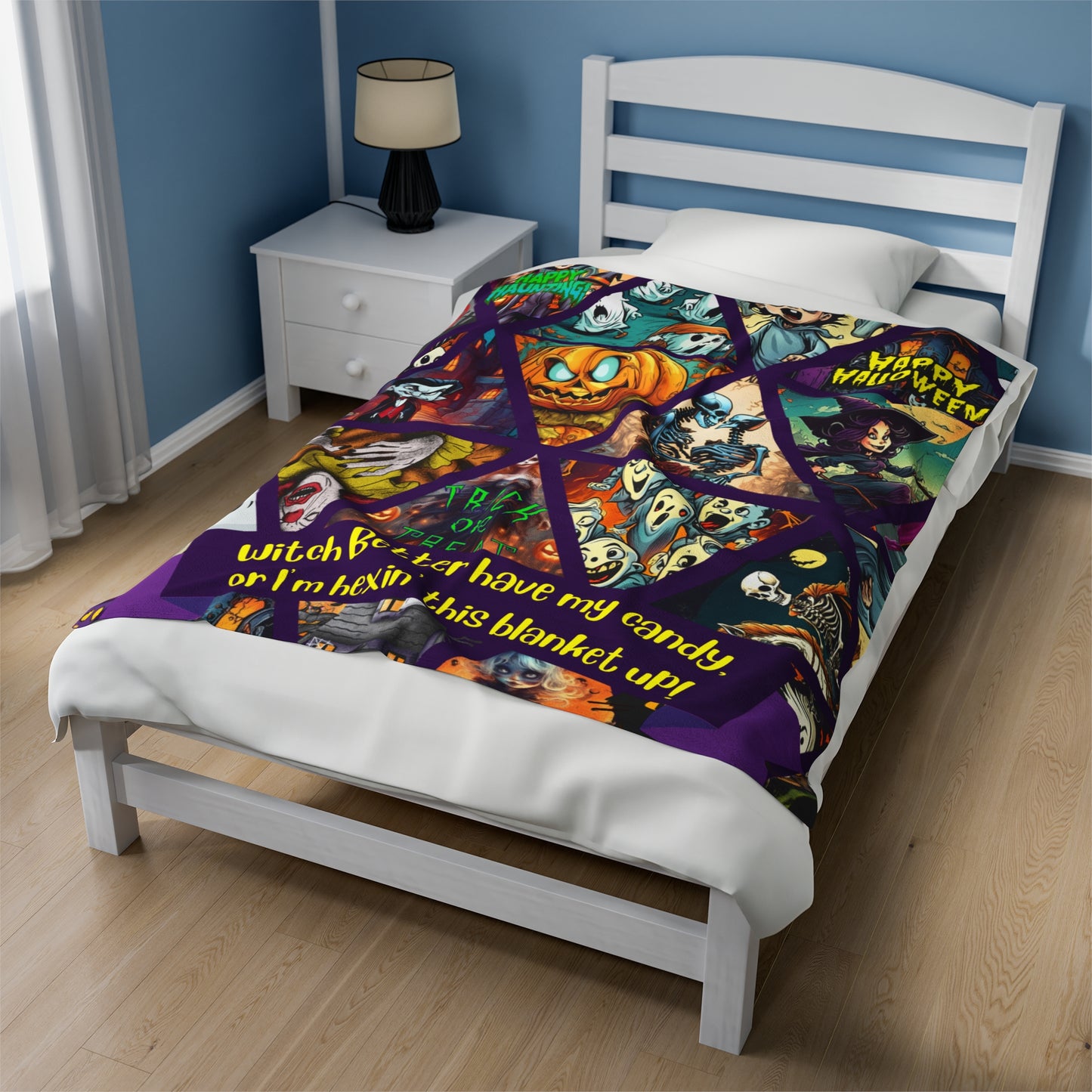 Witch, better have my candy or I’m hexin’ this blanket up! - Velveteen Plush Blanket