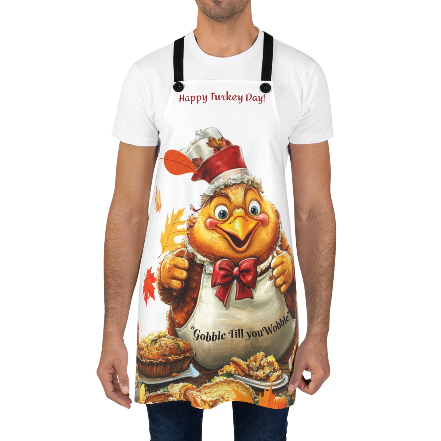 Funny Gobble Till You Wobble Apron - Thanksgiving Kitchen Gift