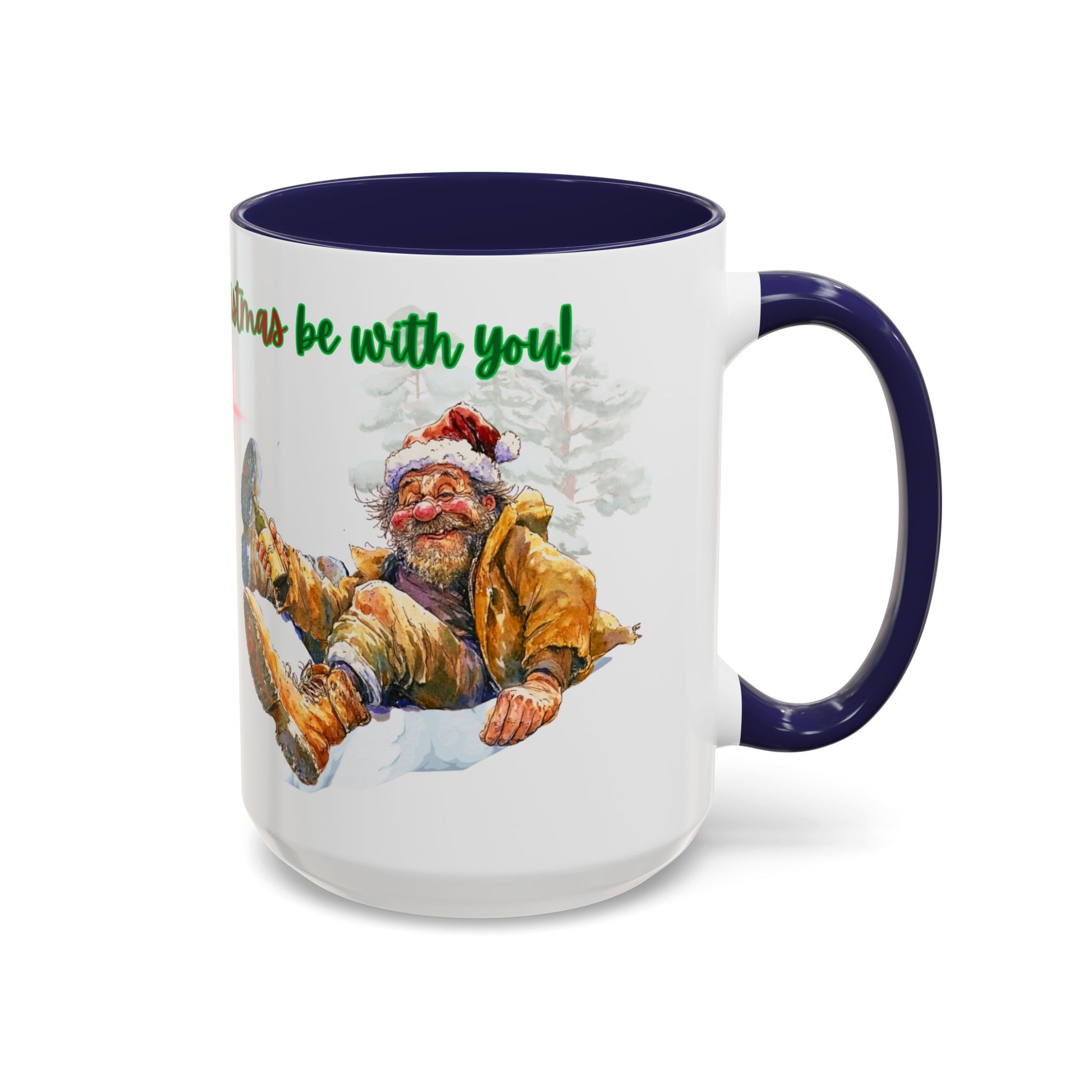 Accent Mug with Stylish Design - 11oz/15oz Coffee and Tea Cup, Christmas Humor Cup, Funny Christmas Gift, - lets give it a whirl