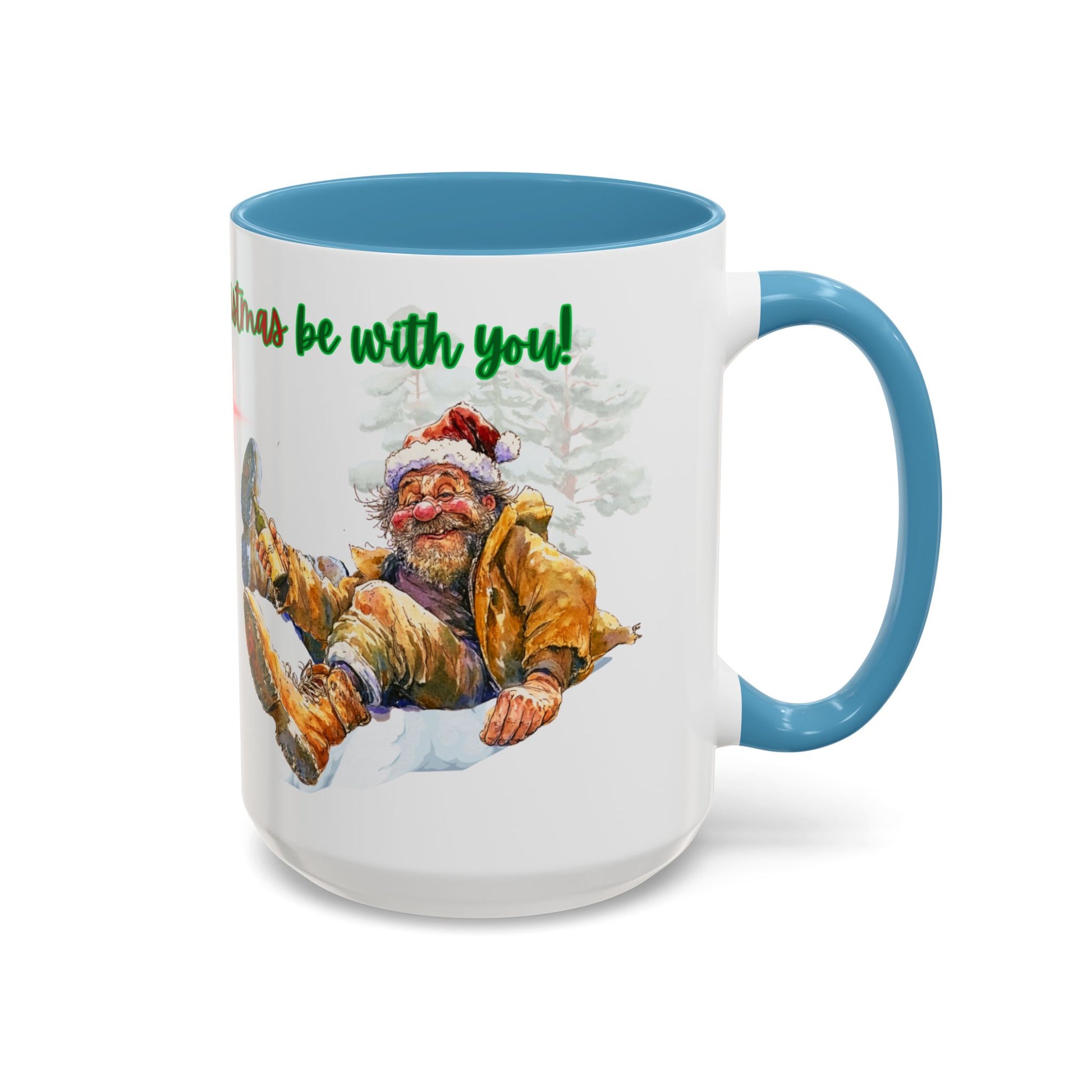 Accent Mug with Stylish Design - 11oz/15oz Coffee and Tea Cup, Christmas Humor Cup, Funny Christmas Gift, - lets give it a whirl