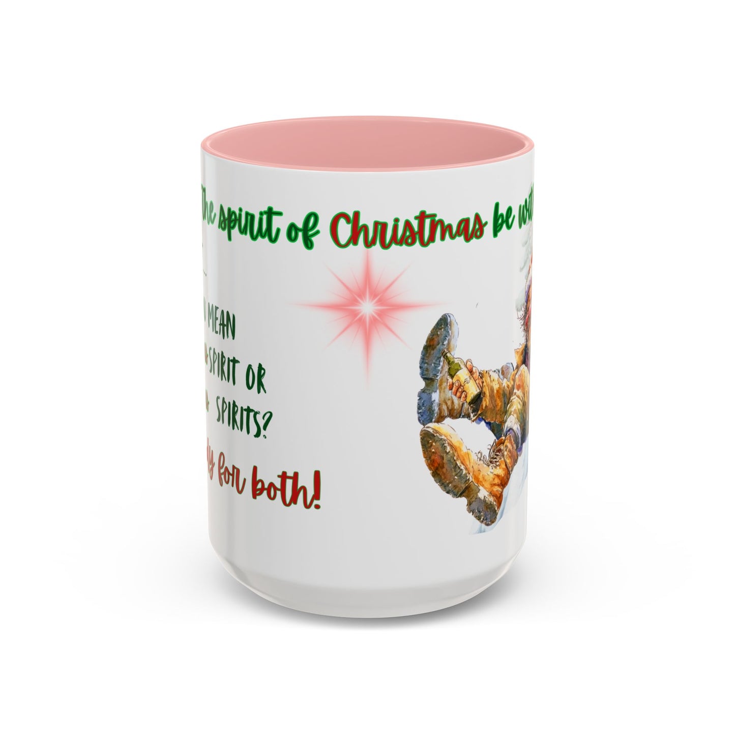 Accent Mug with Stylish Design - 11oz/15oz Coffee and Tea Cup, Christmas Humor Cup, Funny Christmas Gift, - lets give it a whirl