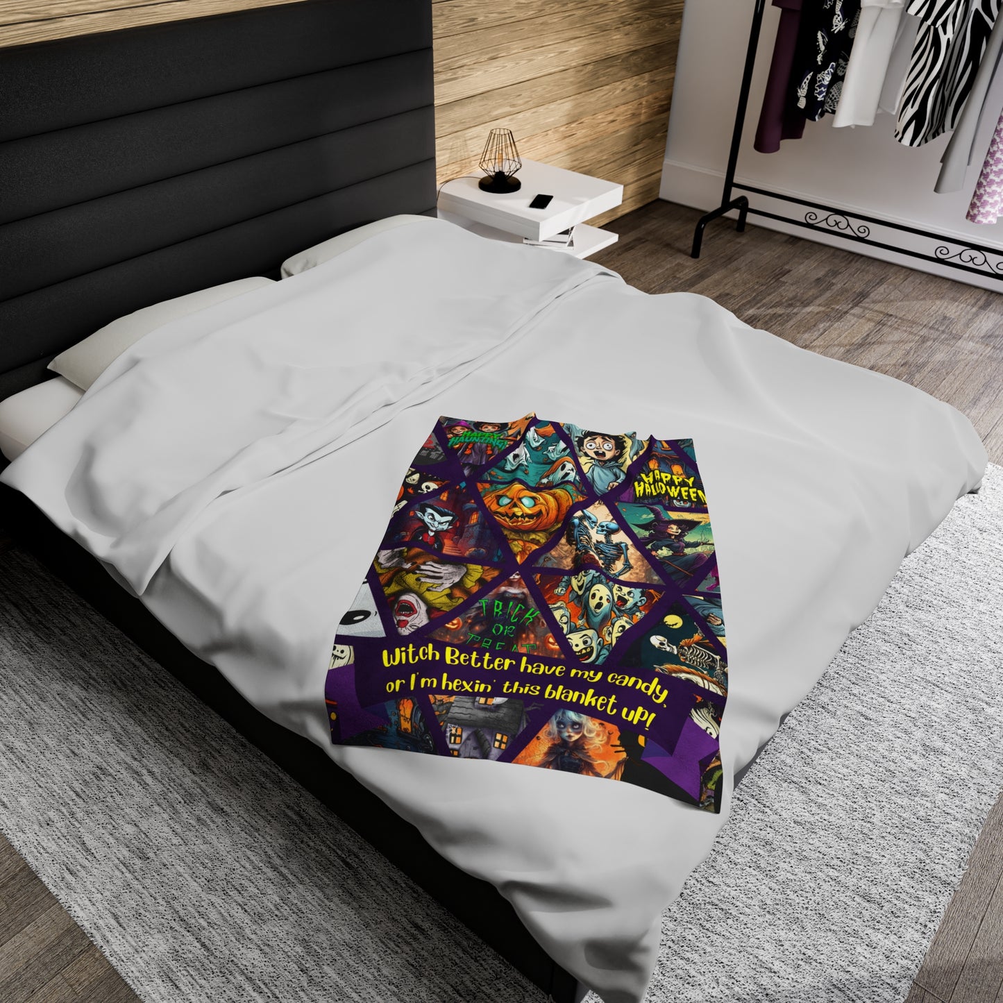 Witch, better have my candy or I’m hexin’ this blanket up! - Velveteen Plush Blanket