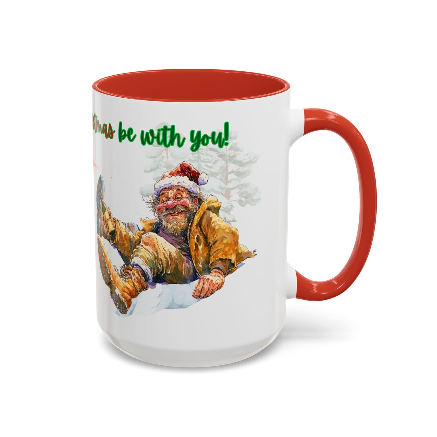 Accent Mug with Stylish Design - 11oz/15oz Coffee and Tea Cup, Christmas Humor Cup, Funny Christmas Gift, - lets give it a whirl