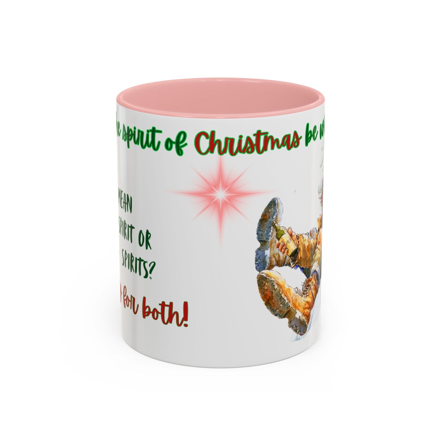 Accent Mug with Stylish Design - 11oz/15oz Coffee and Tea Cup, Christmas Humor Cup, Funny Christmas Gift, - lets give it a whirl
