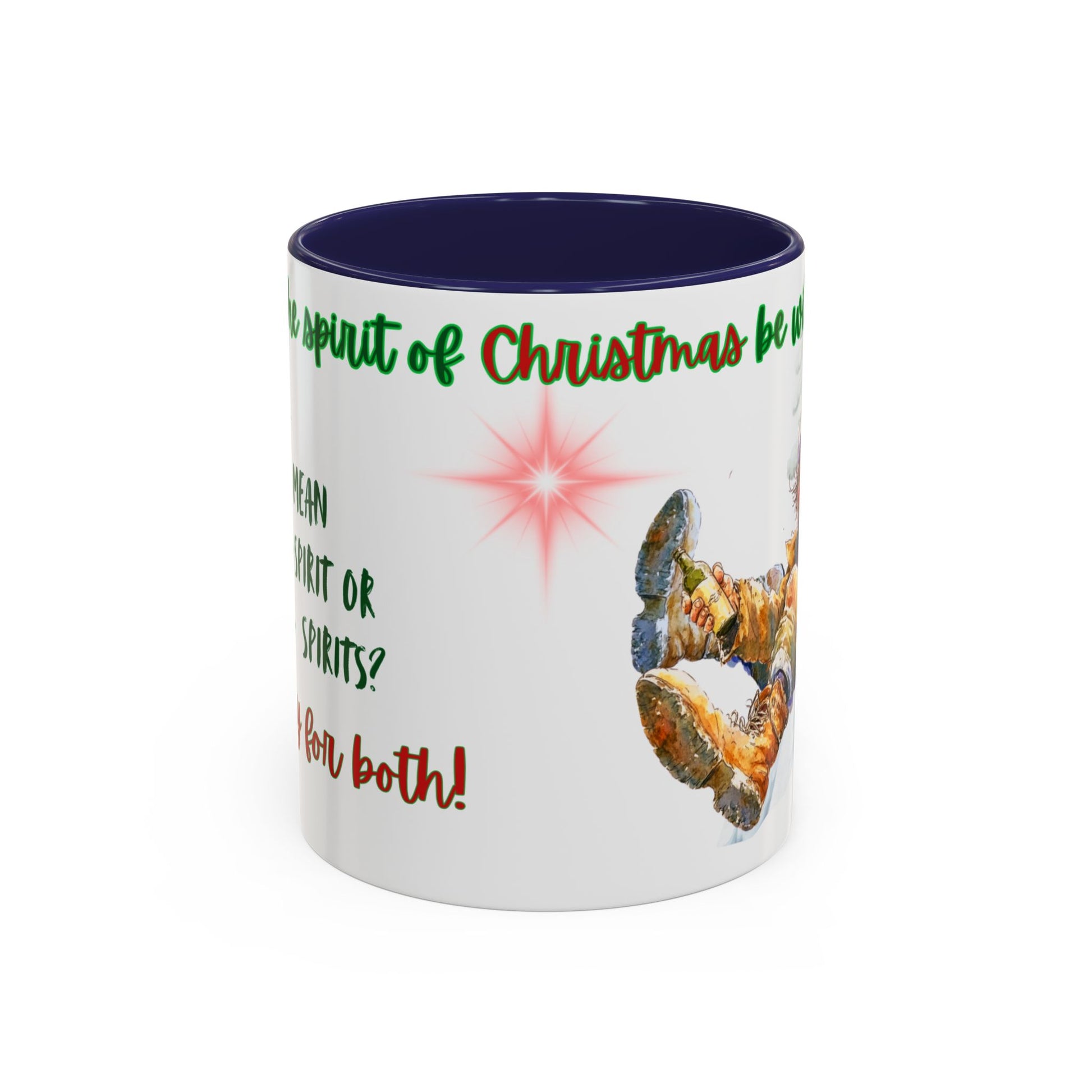 Accent Mug with Stylish Design - 11oz/15oz Coffee and Tea Cup, Christmas Humor Cup, Funny Christmas Gift, - lets give it a whirl