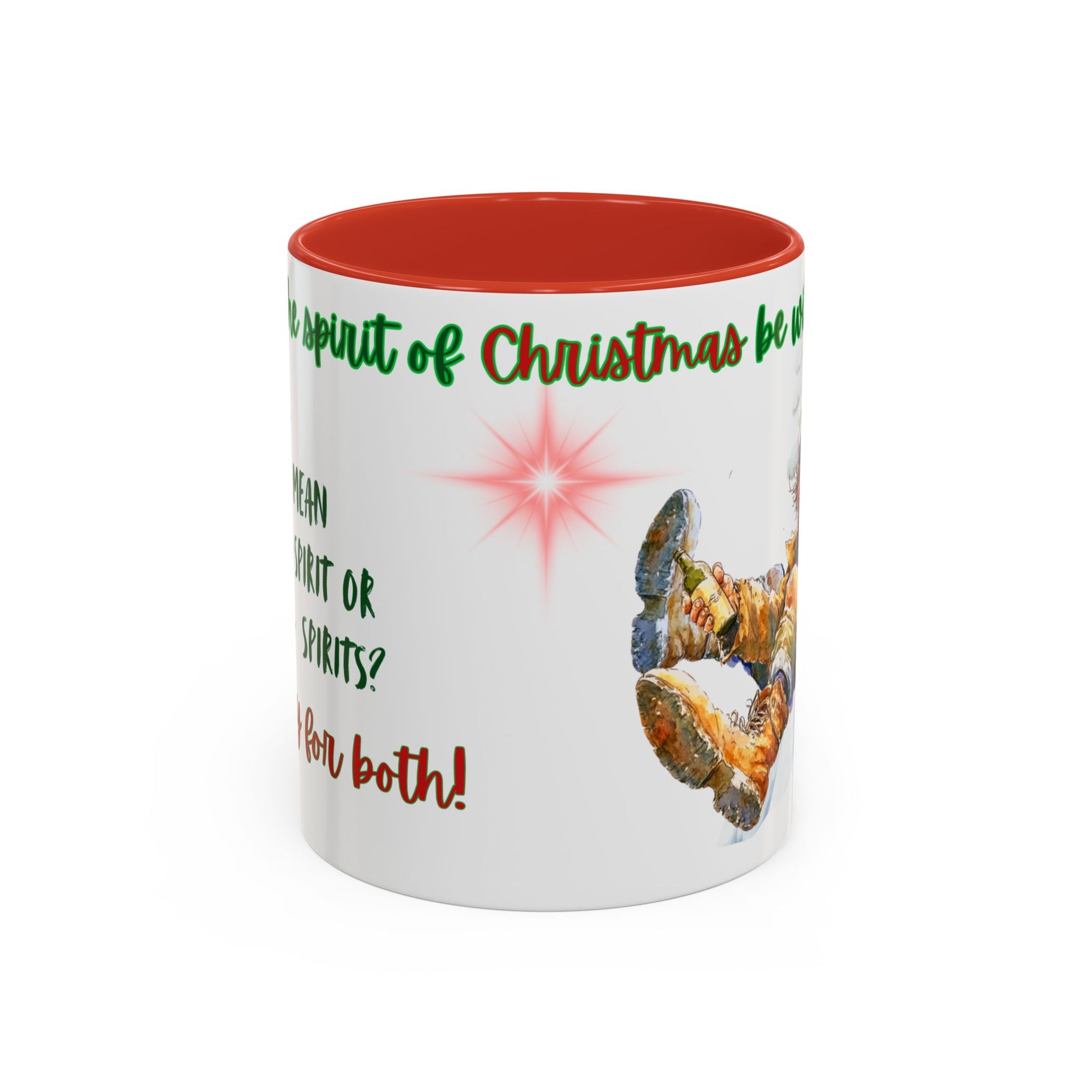 Accent Mug with Stylish Design - 11oz/15oz Coffee and Tea Cup, Christmas Humor Cup, Funny Christmas Gift, - lets give it a whirl
