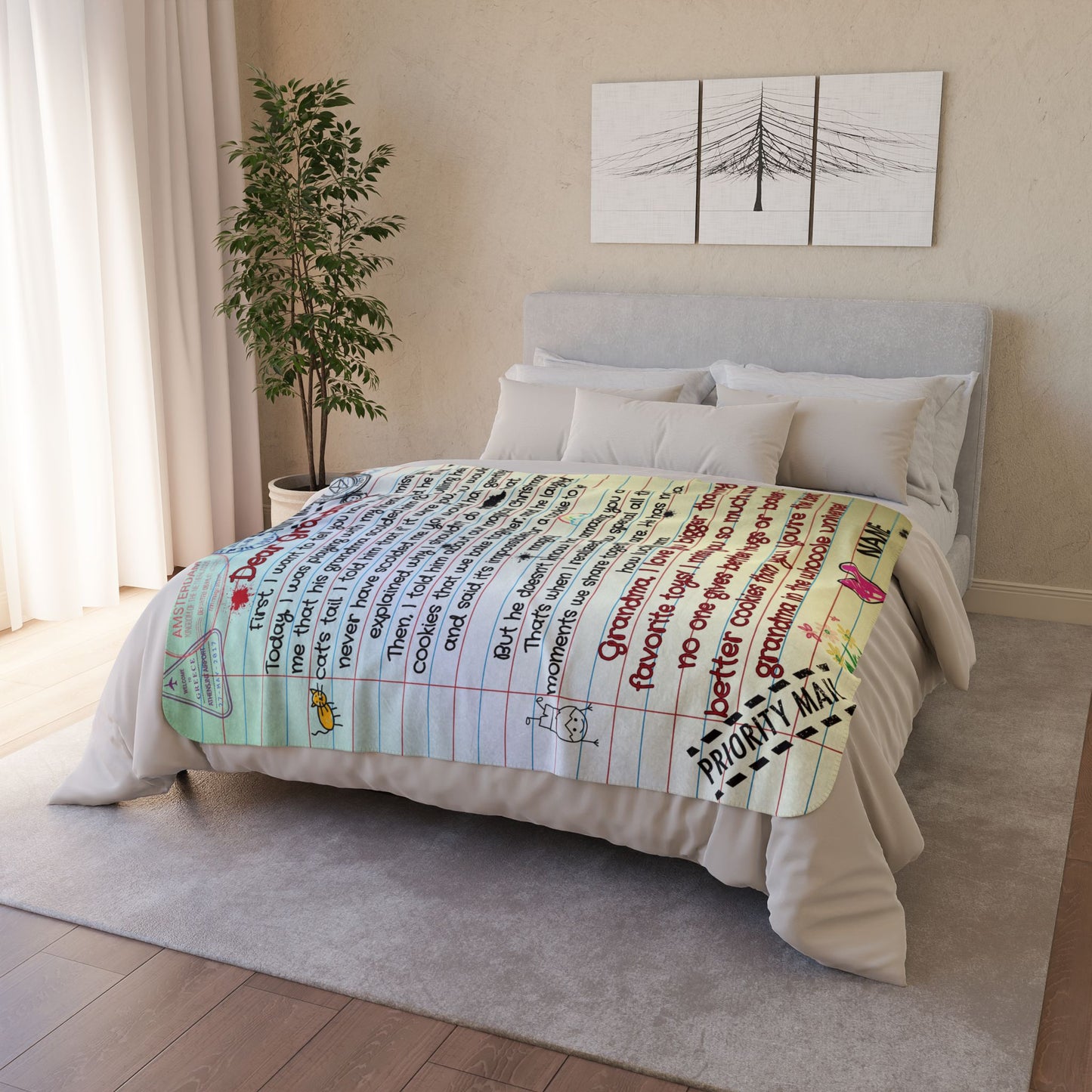 Heartwarming Fleece Blanket -Heartwarming Message from Grandson to Grandma
