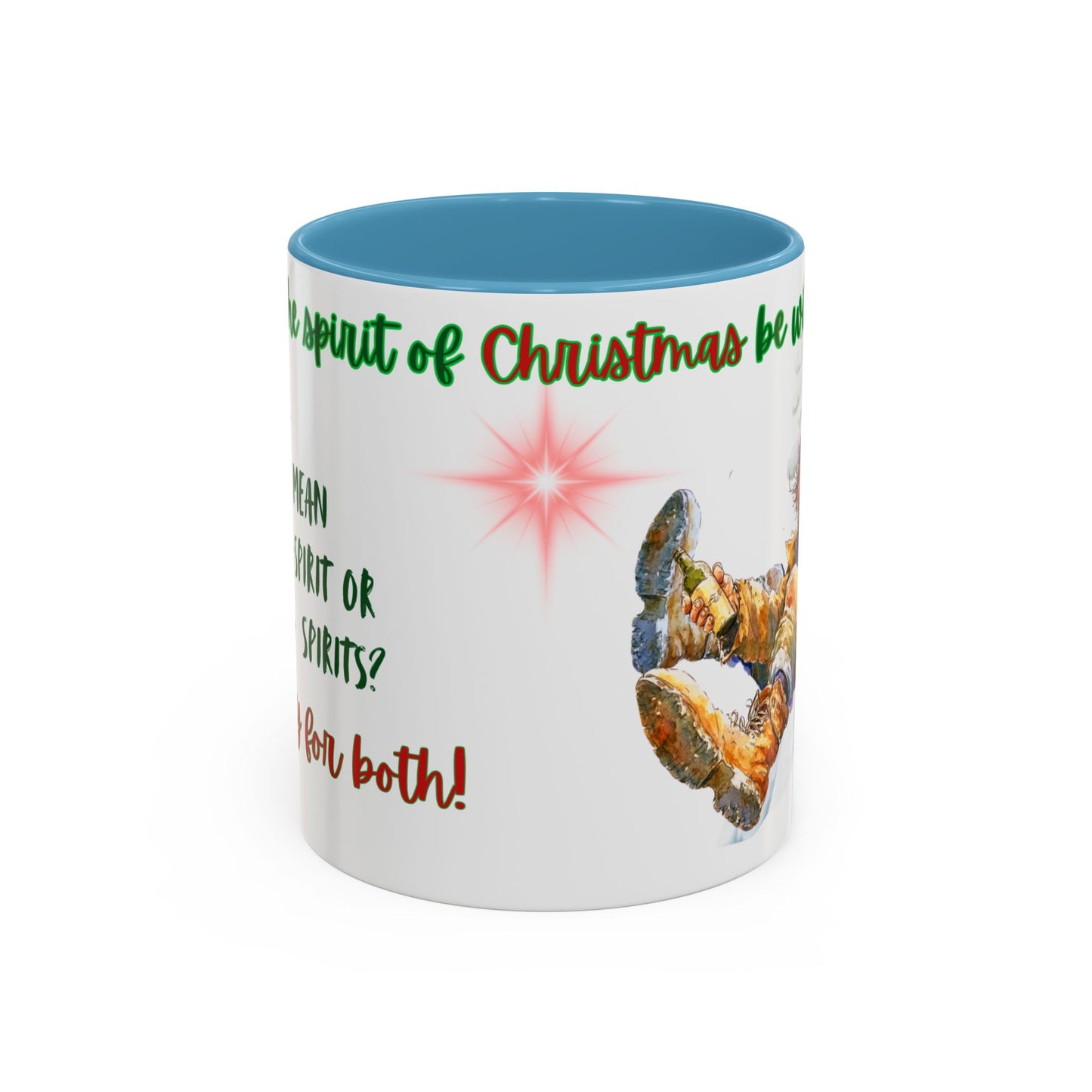 Accent Mug with Stylish Design - 11oz/15oz Coffee and Tea Cup, Christmas Humor Cup, Funny Christmas Gift, - lets give it a whirl
