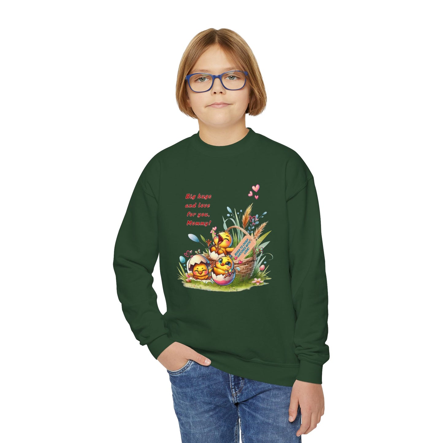 Funny Emotional Messages Youth Crewneck Sweatshirt - Perfect Gift for Mother's Day