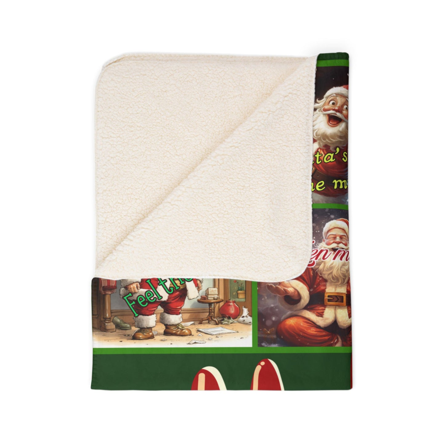 Sherpa Christmas Blanket - Funny Holiday Messages - Ho Ho Ho