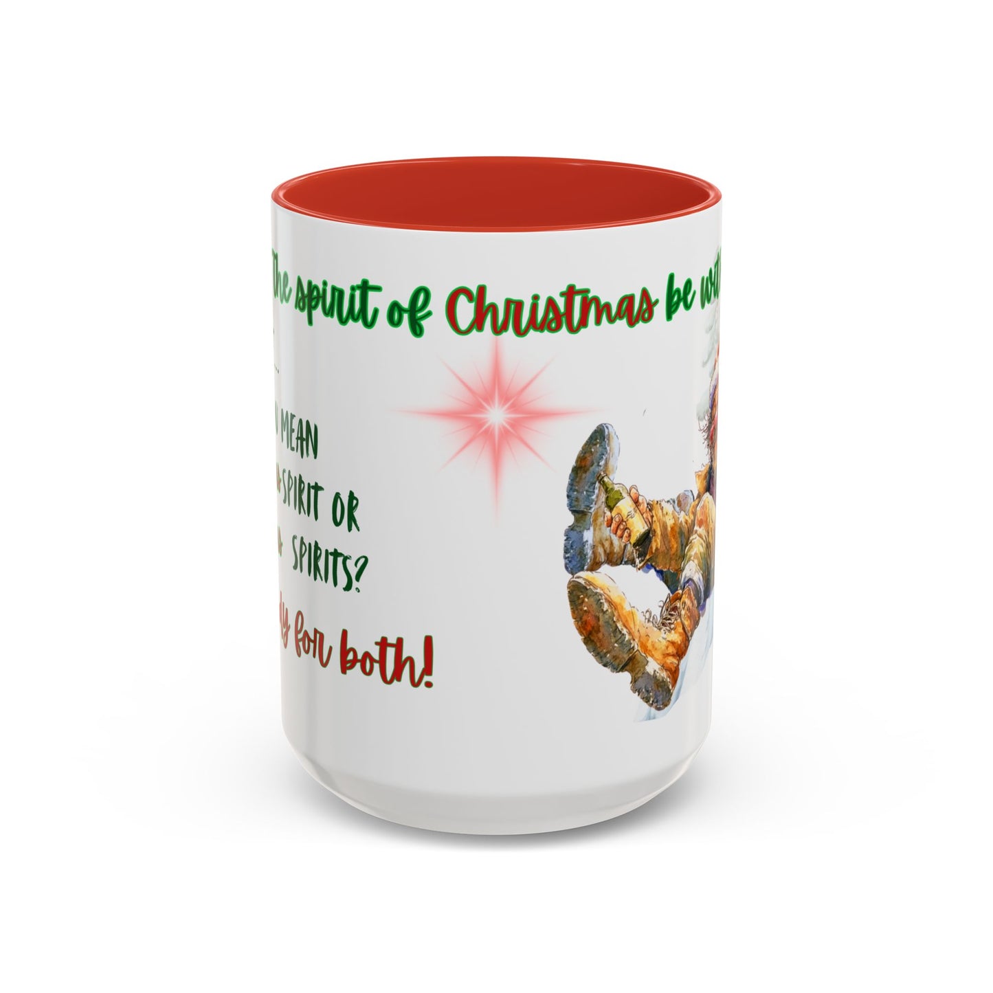 Accent Mug with Stylish Design - 11oz/15oz Coffee and Tea Cup, Christmas Humor Cup, Funny Christmas Gift, - lets give it a whirl