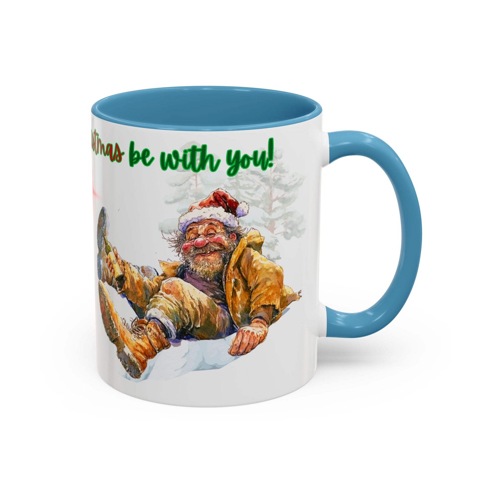 Accent Mug with Stylish Design - 11oz/15oz Coffee and Tea Cup, Christmas Humor Cup, Funny Christmas Gift, - lets give it a whirl