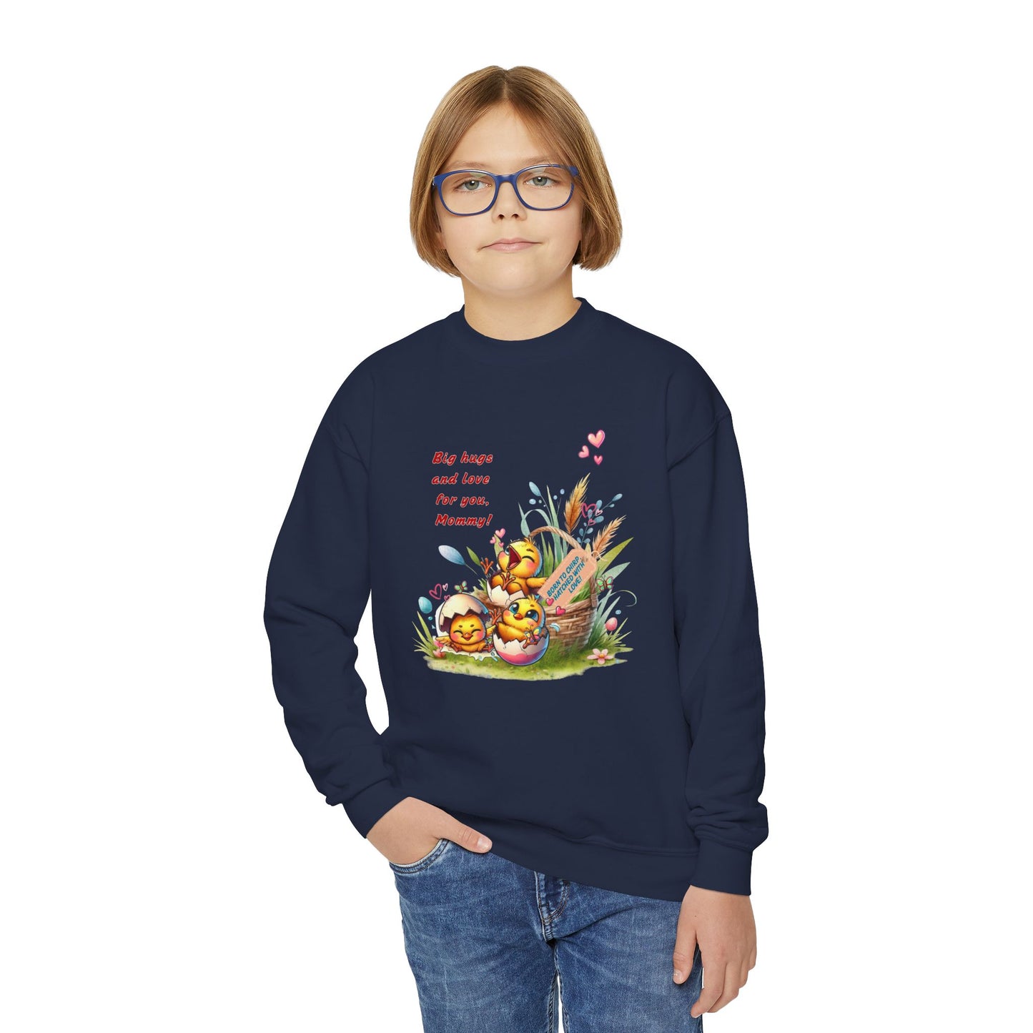 Funny Emotional Messages Youth Crewneck Sweatshirt - Perfect Gift for Mother's Day