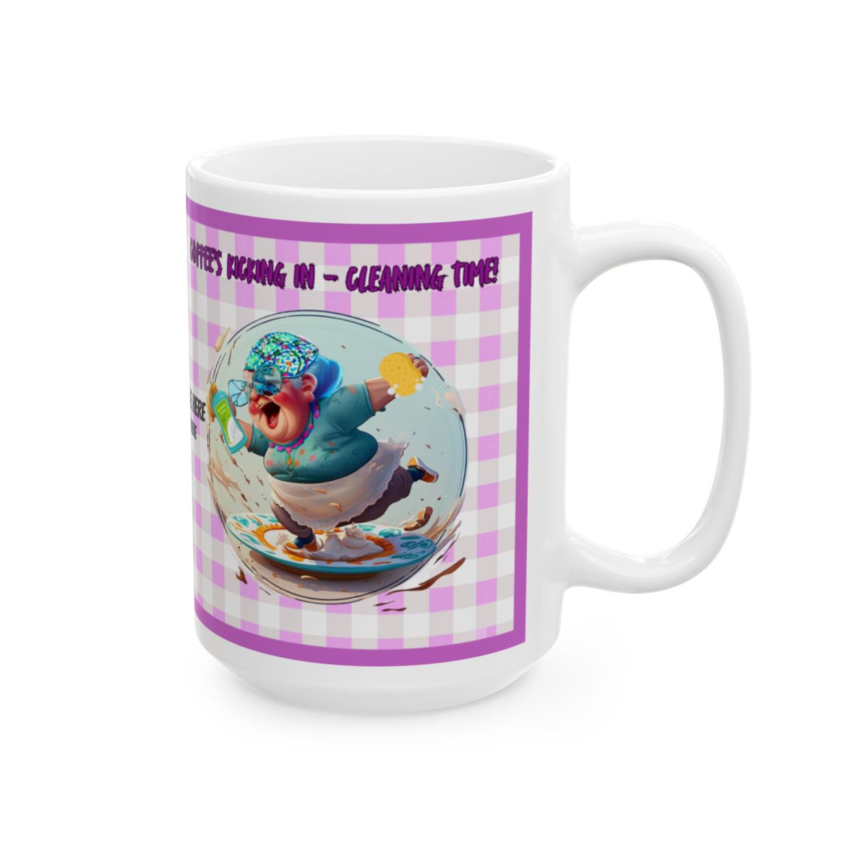 Ceramic Mug Crazy Granny Funny Design 11oz 15oz Happy Crazy-Granny-cious Coffee Kitchen Cleaningc Mug, (11oz, 15oz) - lets give it a whirl
