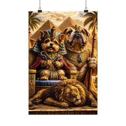 Cleopatra Yorkie Print | Funny Egypt Kids Wall Art | Dog Lover Gift | Matte Poster
