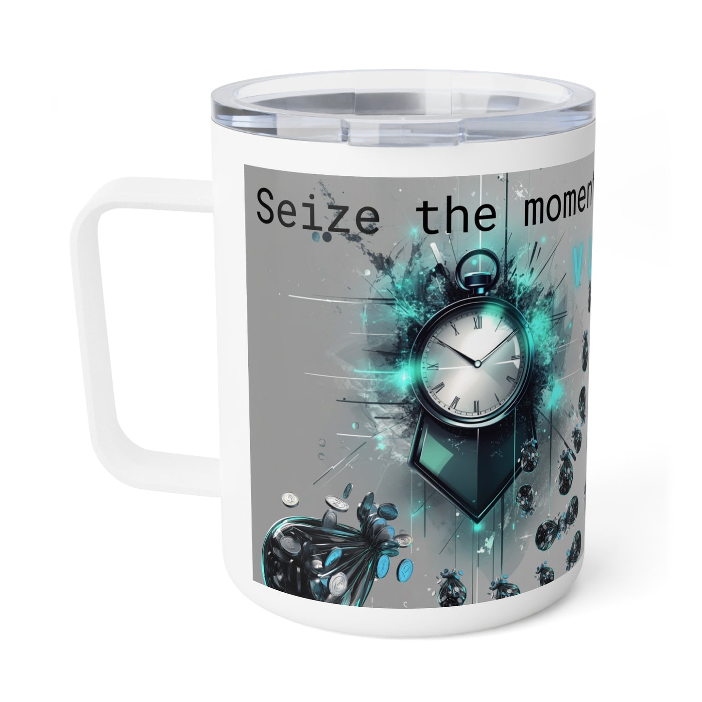 10oz Insulated Coffee Mug - Stainless Steel Travel Tumbler