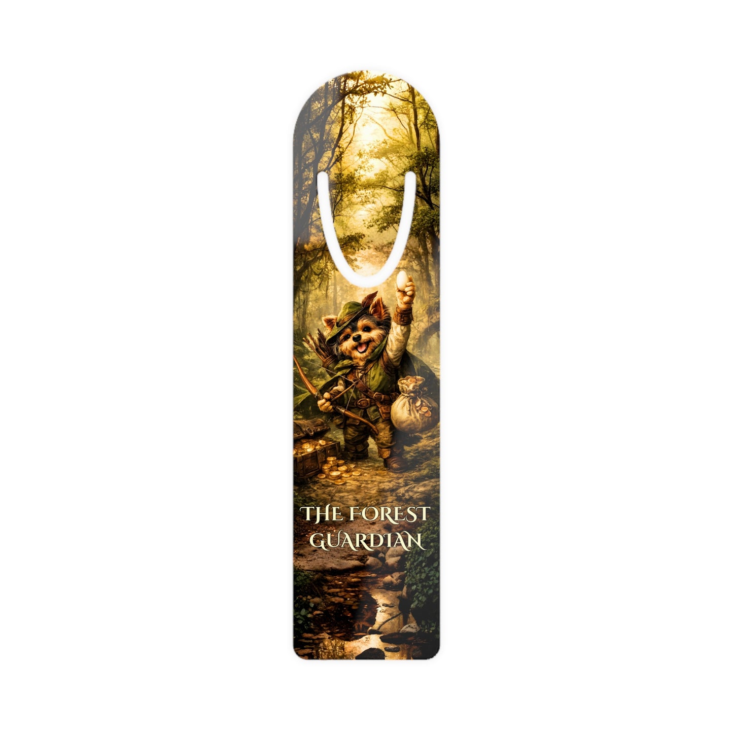 Bookmark with a forest design and 'The Forest Guardian' text.