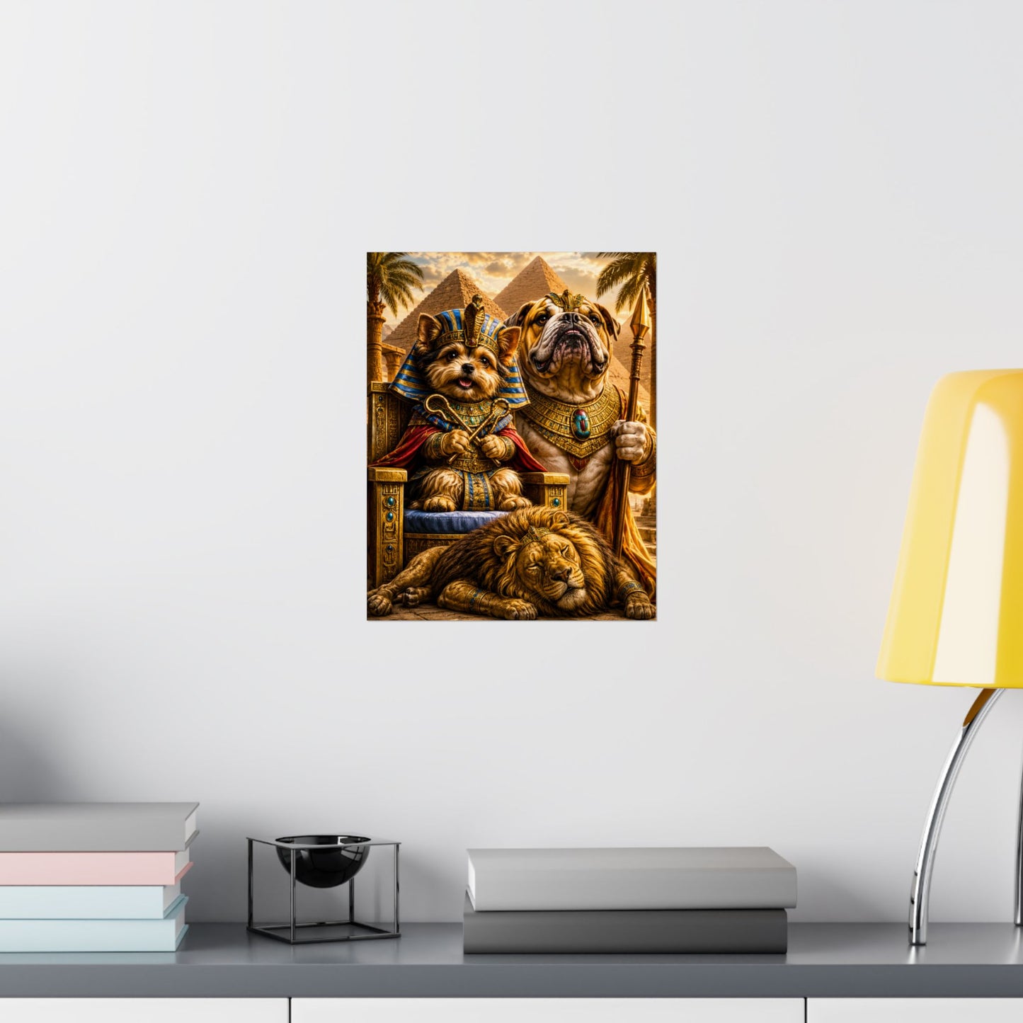 Cleopatra Yorkie Print | Funny Egypt Kids Wall Art | Dog Lover Gift | Matte Poster